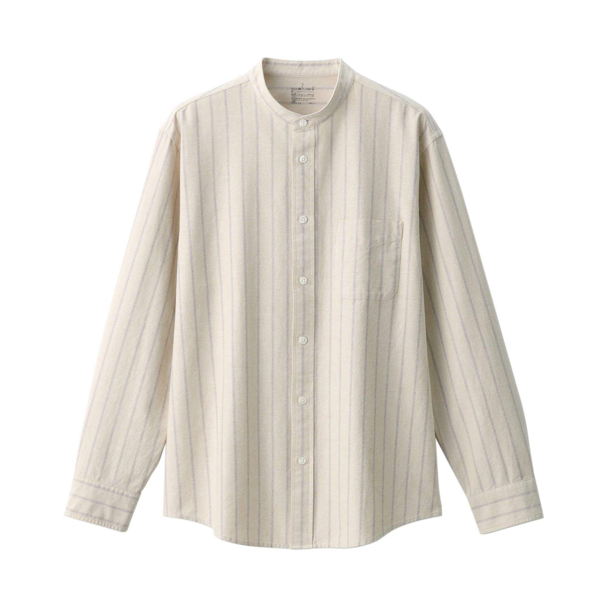 Men's Washed Oxford Stand Collar Shirt - Image 34