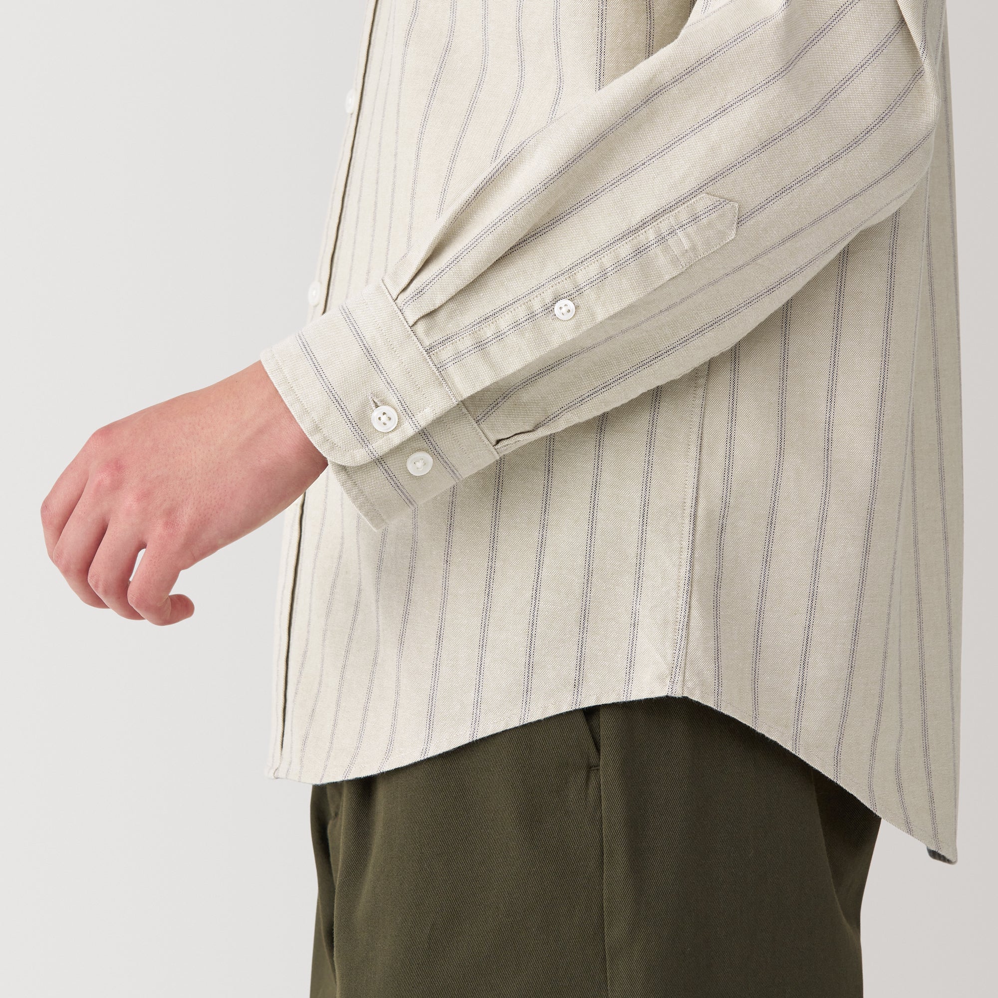Men's Washed Oxford Stand Collar Shirt - Image 40