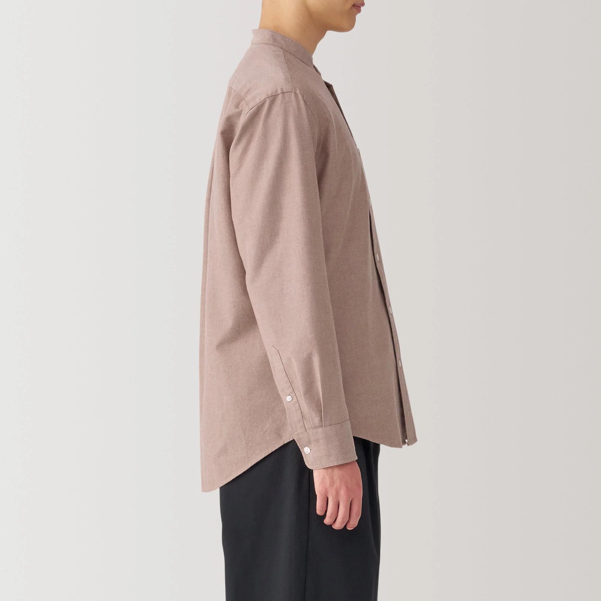 Men's Washed Oxford Stand Collar Shirt - Image 5