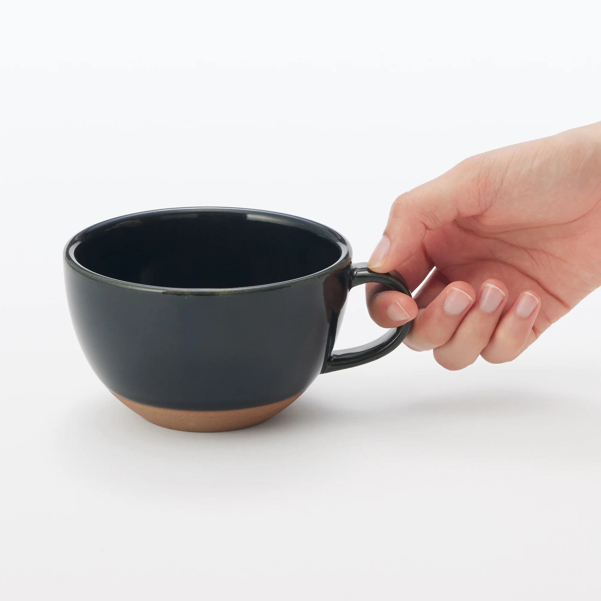 Mino Ware Soup Cup - Dark Green - Image 2