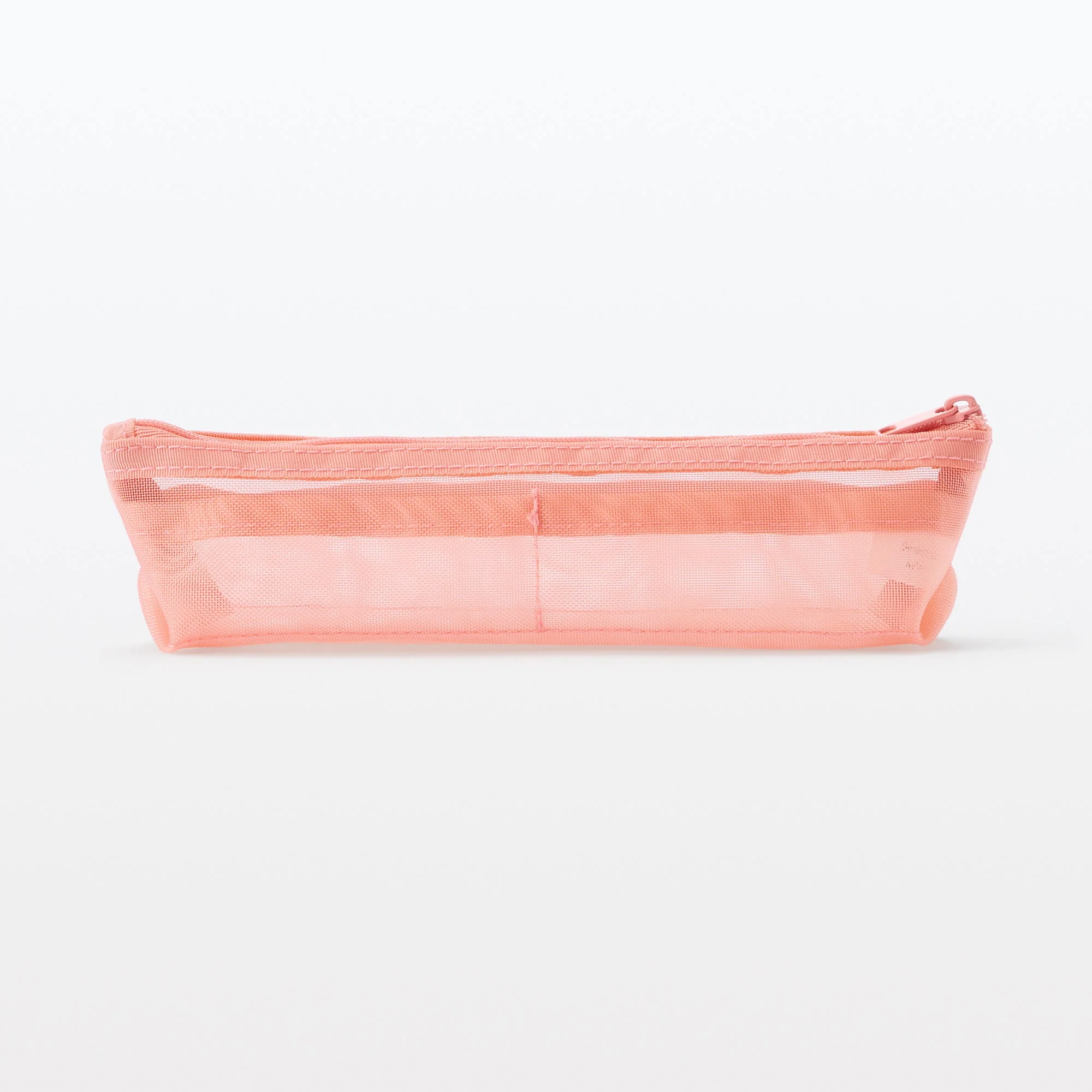 Nylon Mesh Pen Case with Gusset Thin - Pink - Image 2