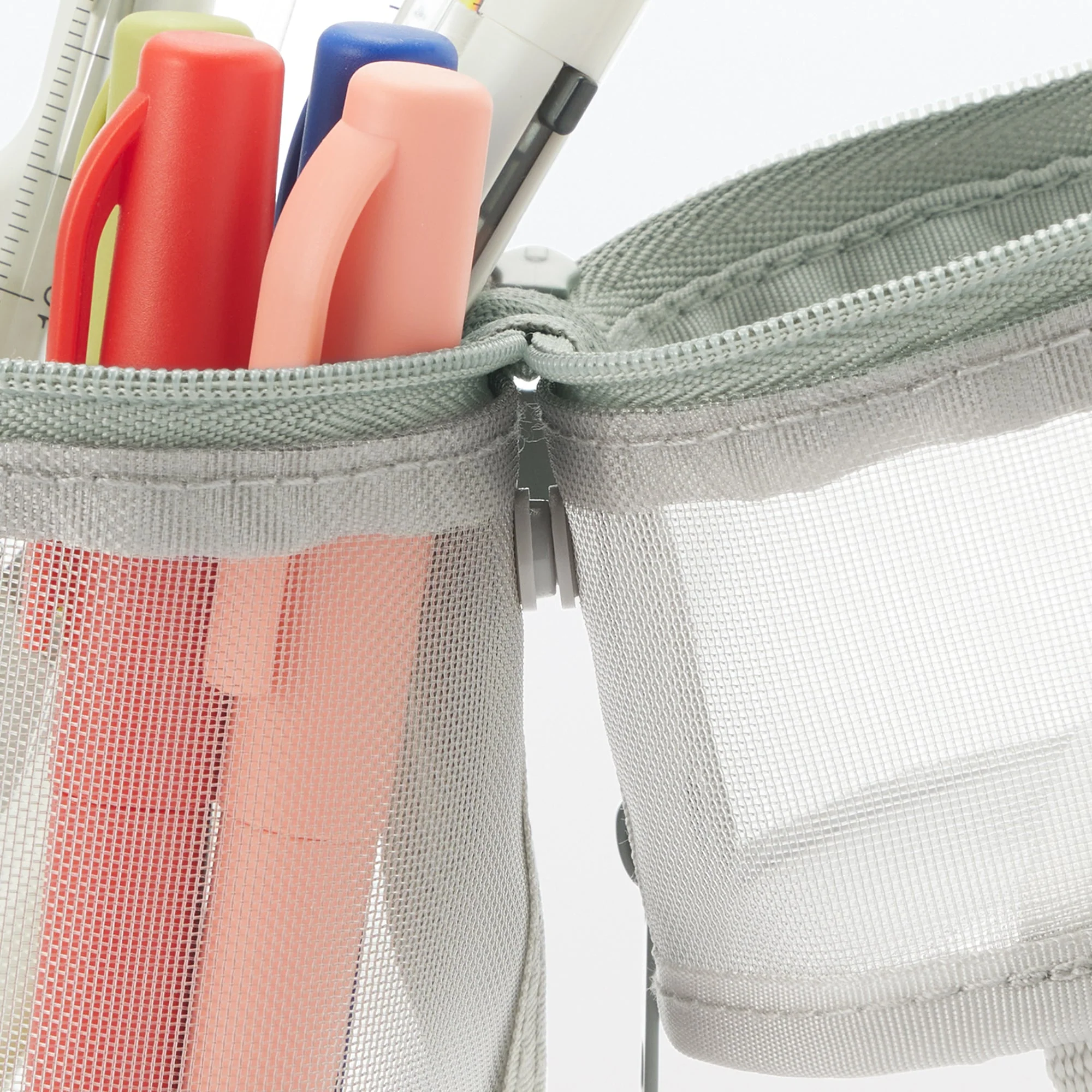 Nylon Mesh Vertical/Horizontal Pen Case Wide - Gray - Image 8