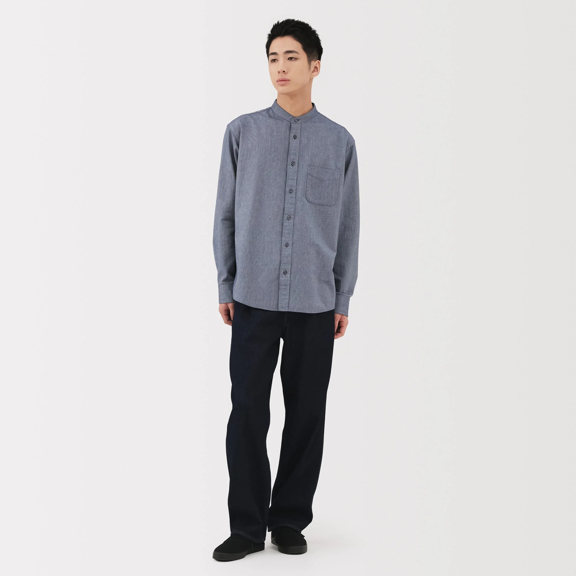 Oxford Stand Collar Shirt - Image 4