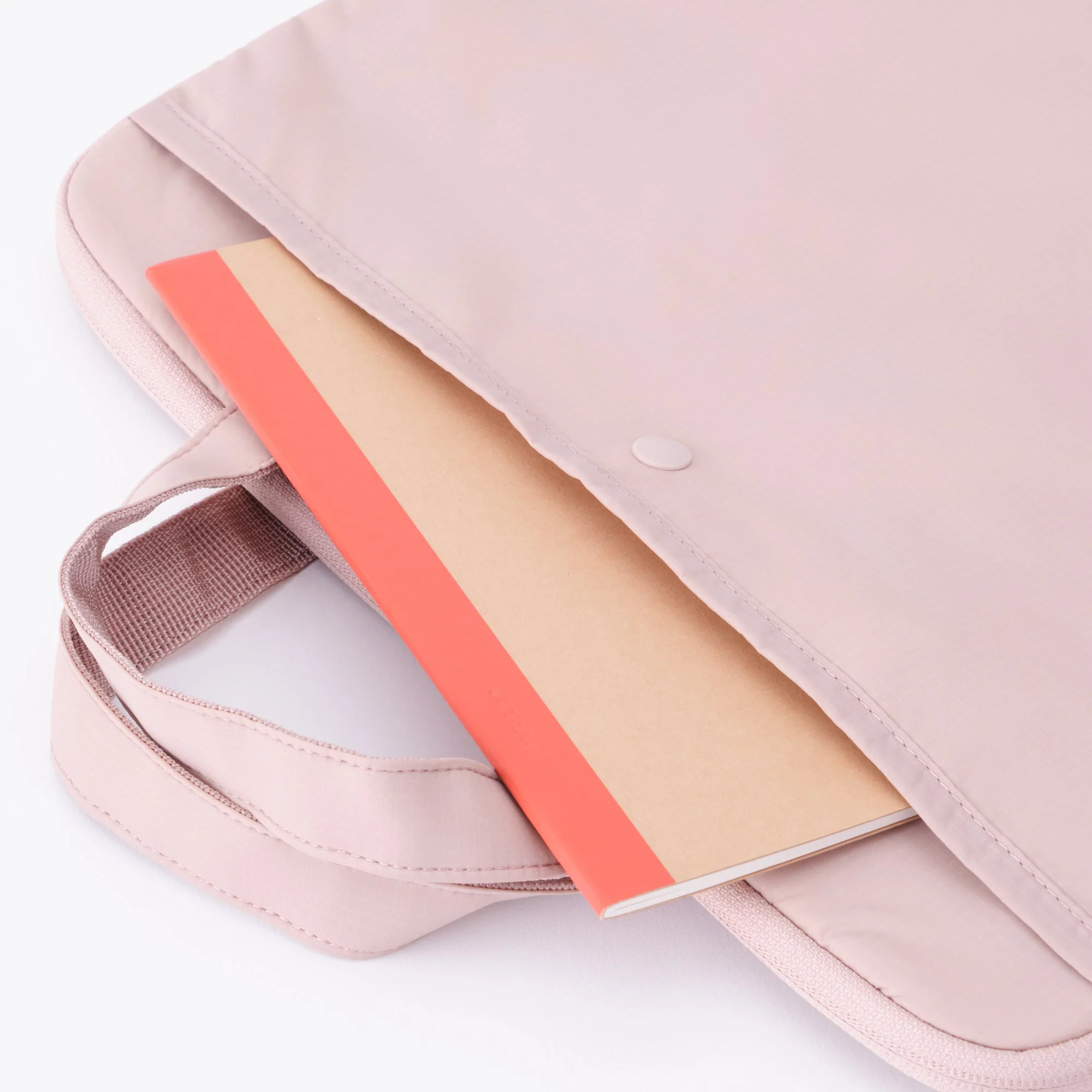 Parachute Cloth Wide Laptop Bag - Pink Beige - Image 5