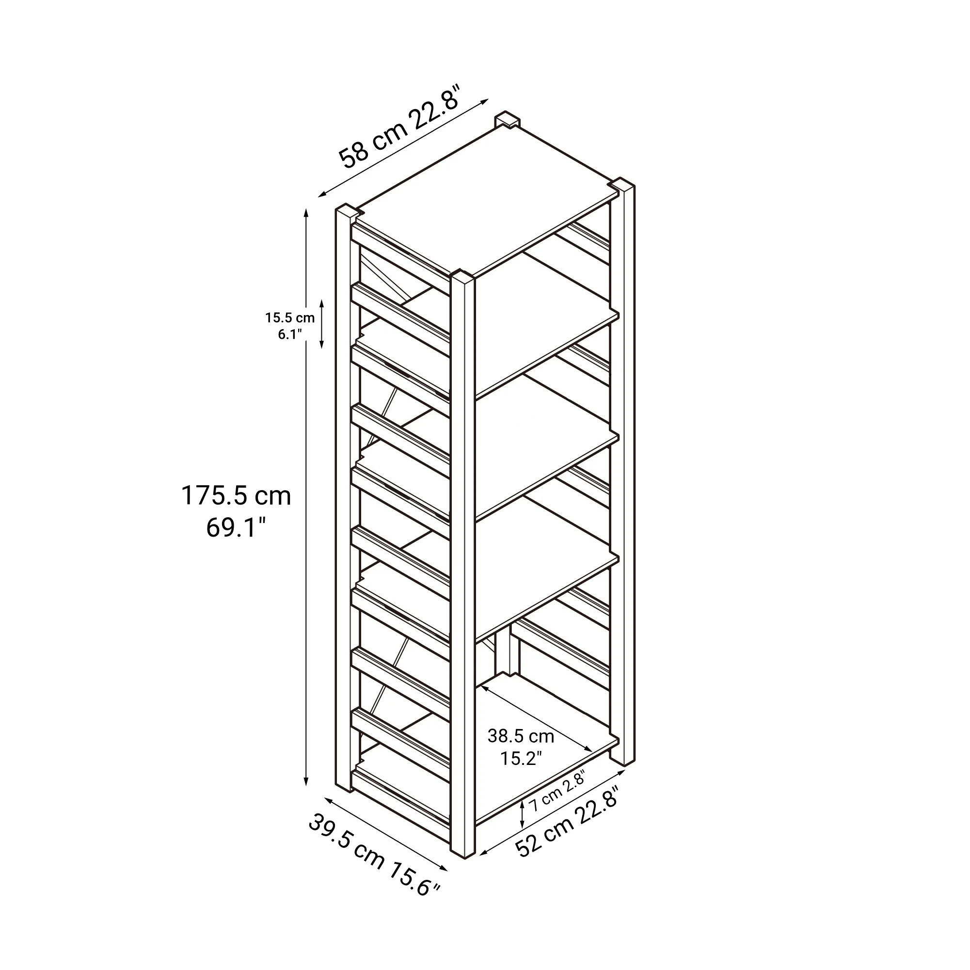 Pine Shelf Unit - Regular - Large - Image 4