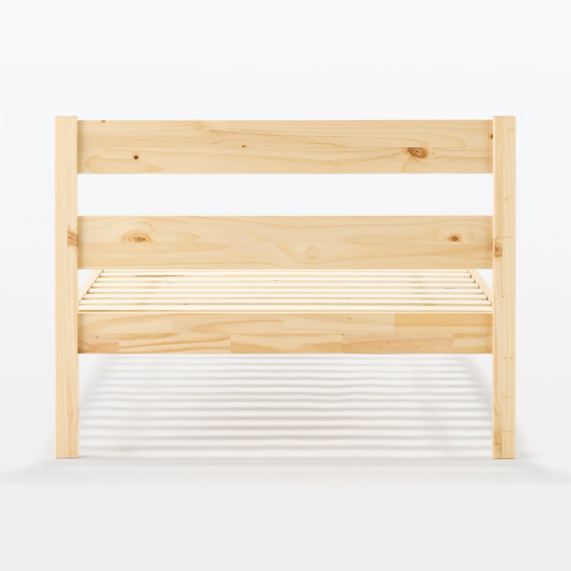 [HD] Pine Wooden Bed - Double - Image 3