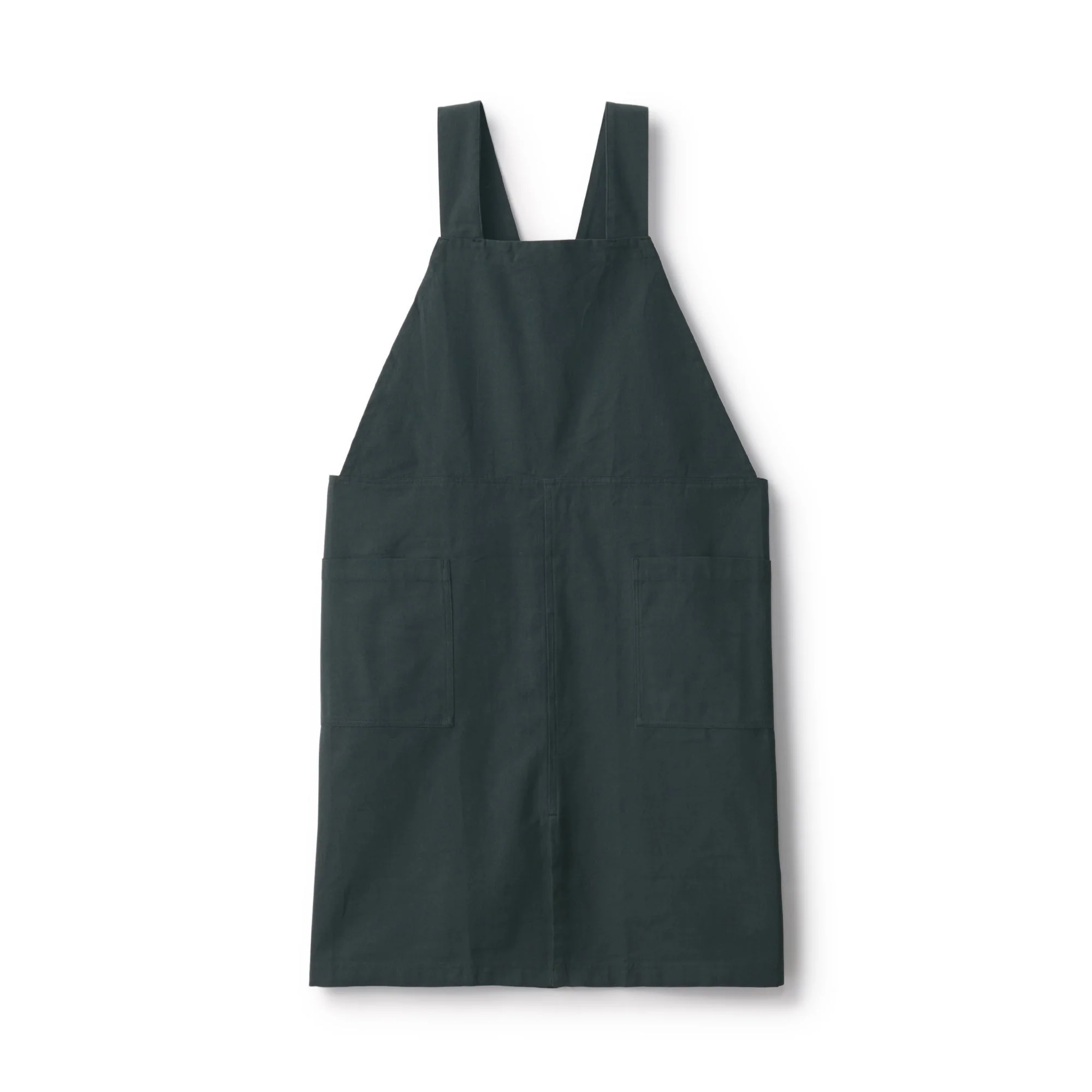 Plain Weave Cotton Shoulder Strap Apron - Dark Gray