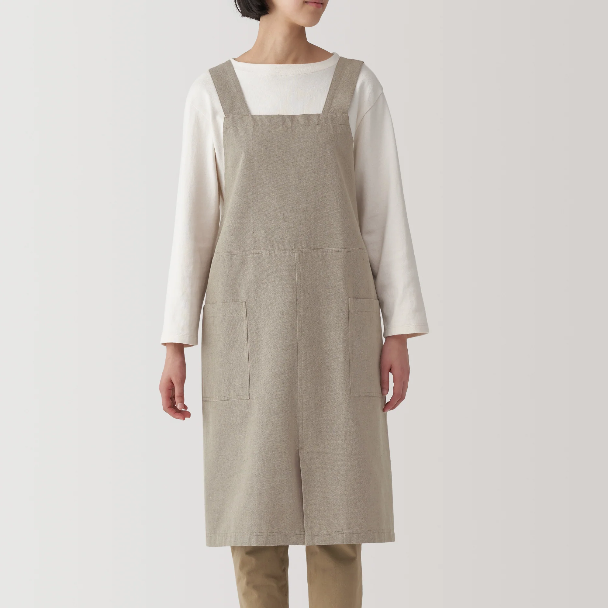 Plain Weave Cotton Shoulder Strap Apron - L-XL - Image 3
