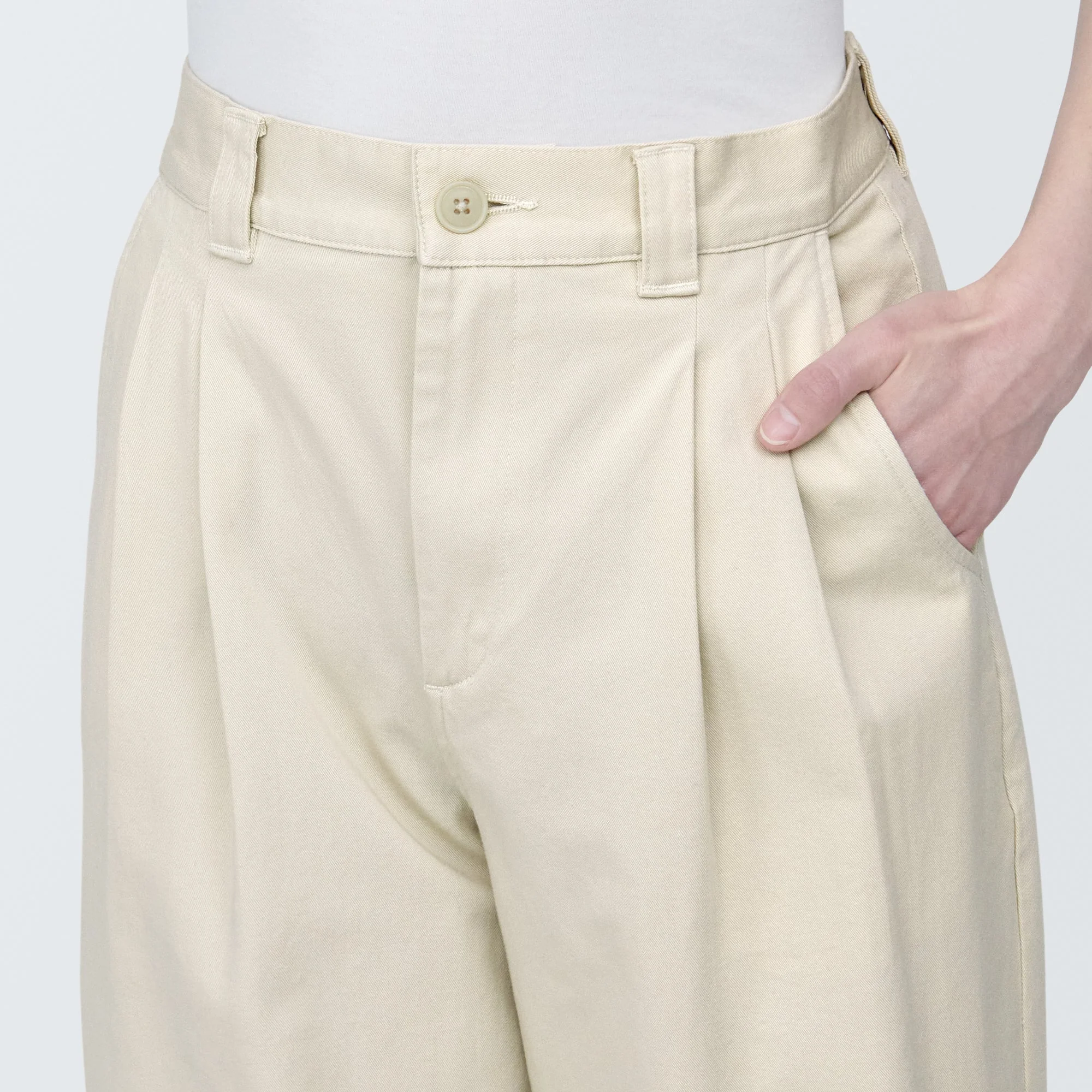 Pleated Wide Chino Pants - Image 17