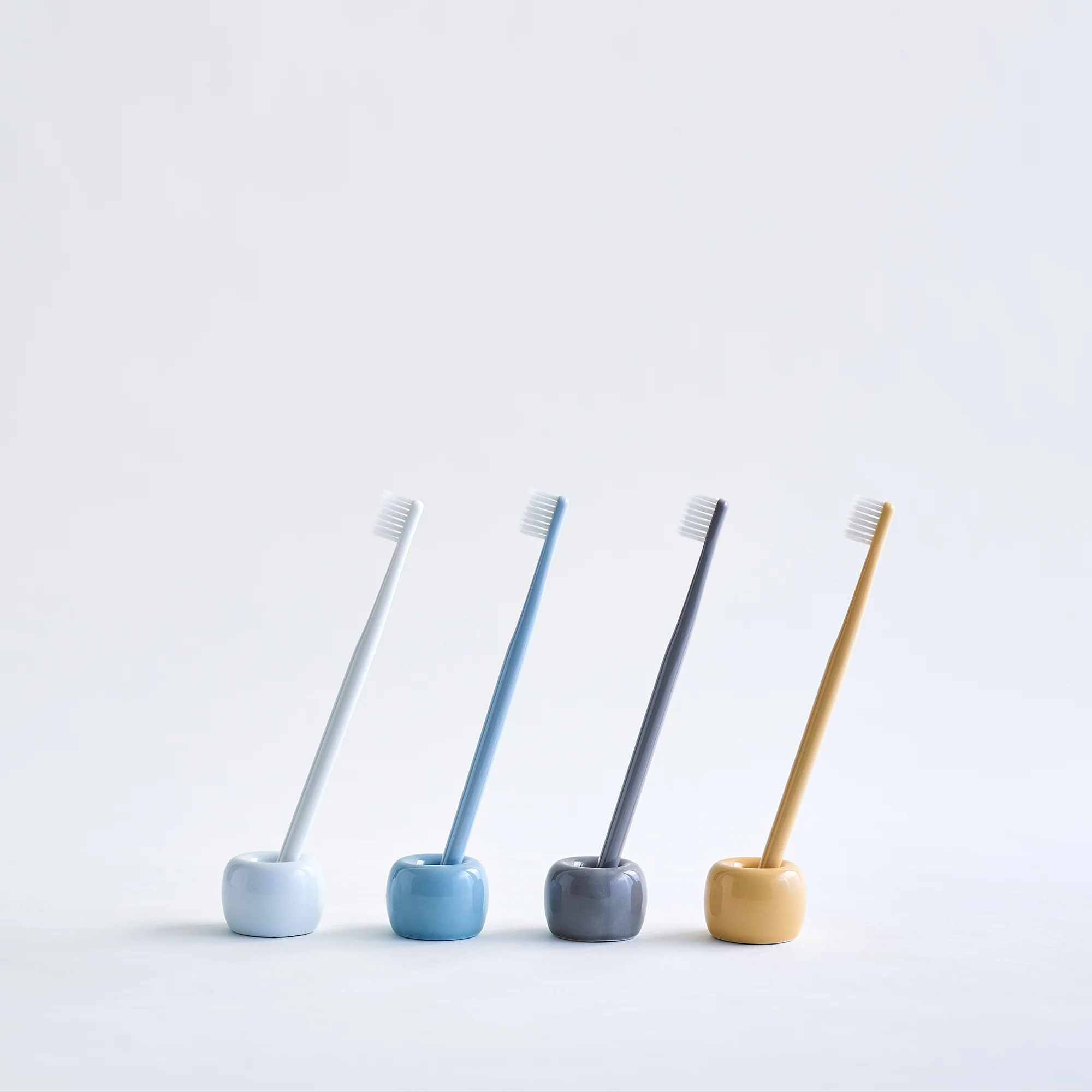 Porcelain Toothbrush Stand - Yellow