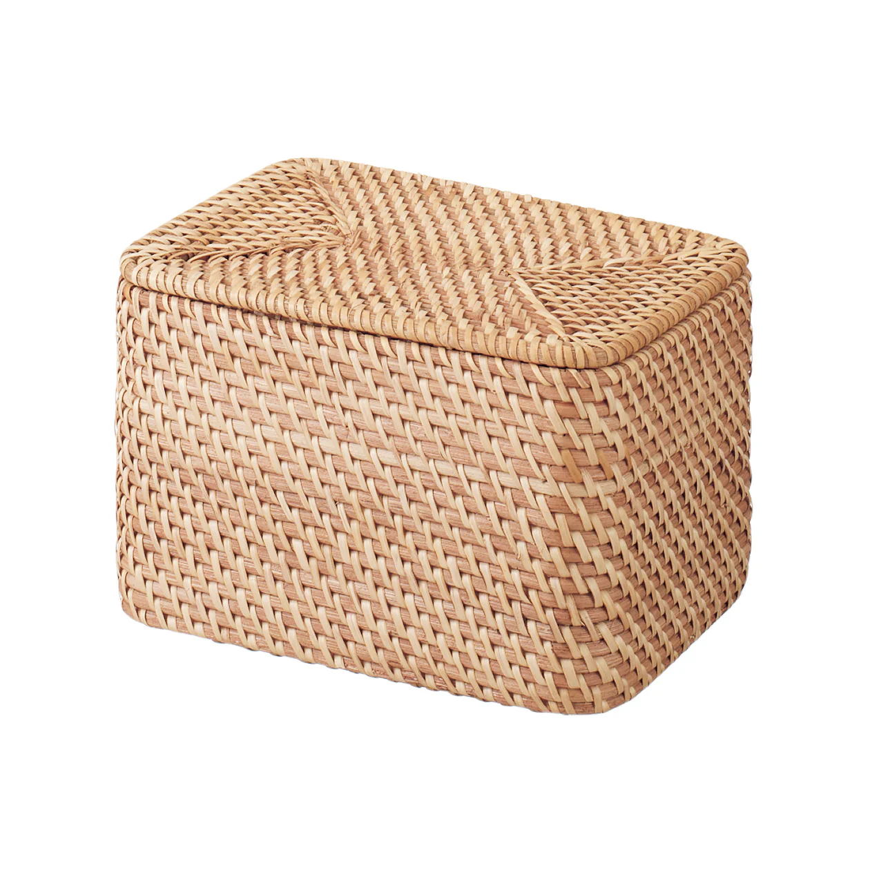 Rattan Stackable Box with Lid - Large W10.2 x D7.1 x H6.3"