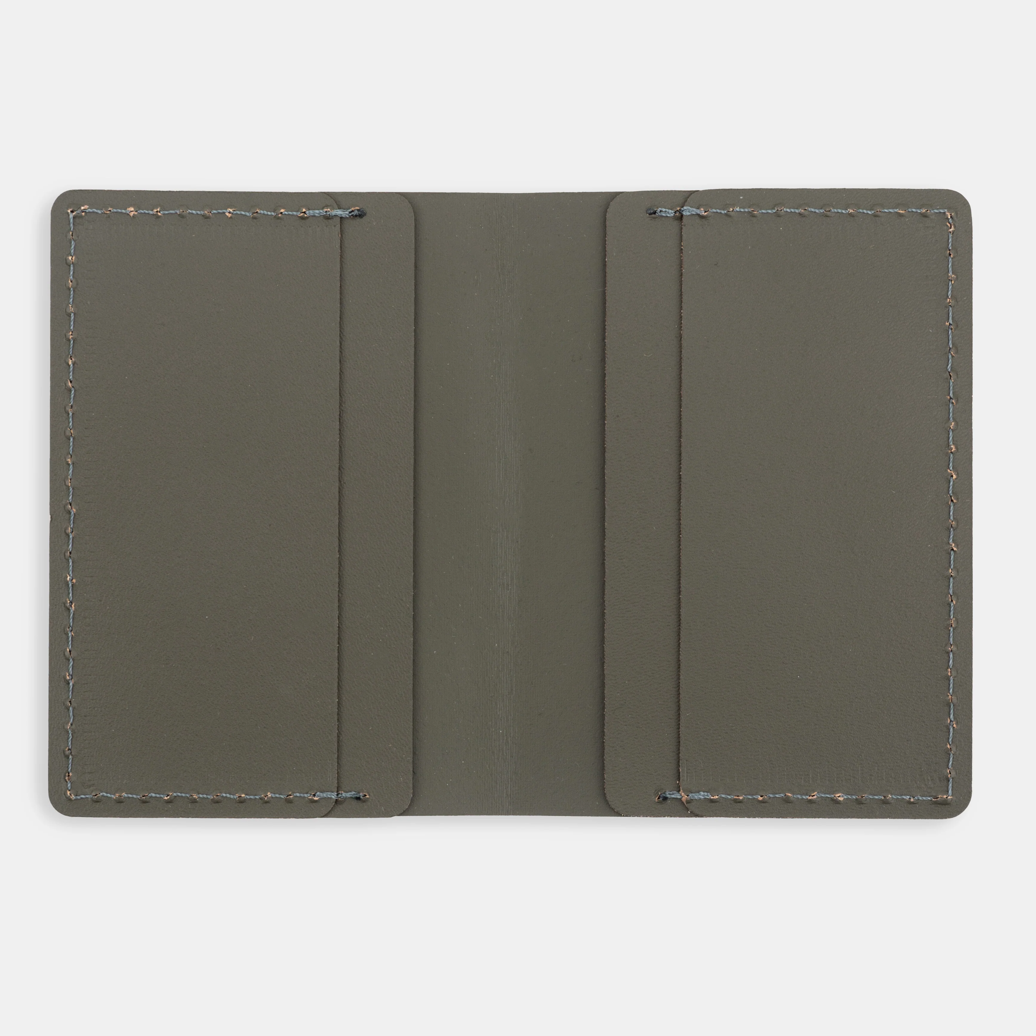 Recycled Leather Travel Card Holder - Khaki - Image 2