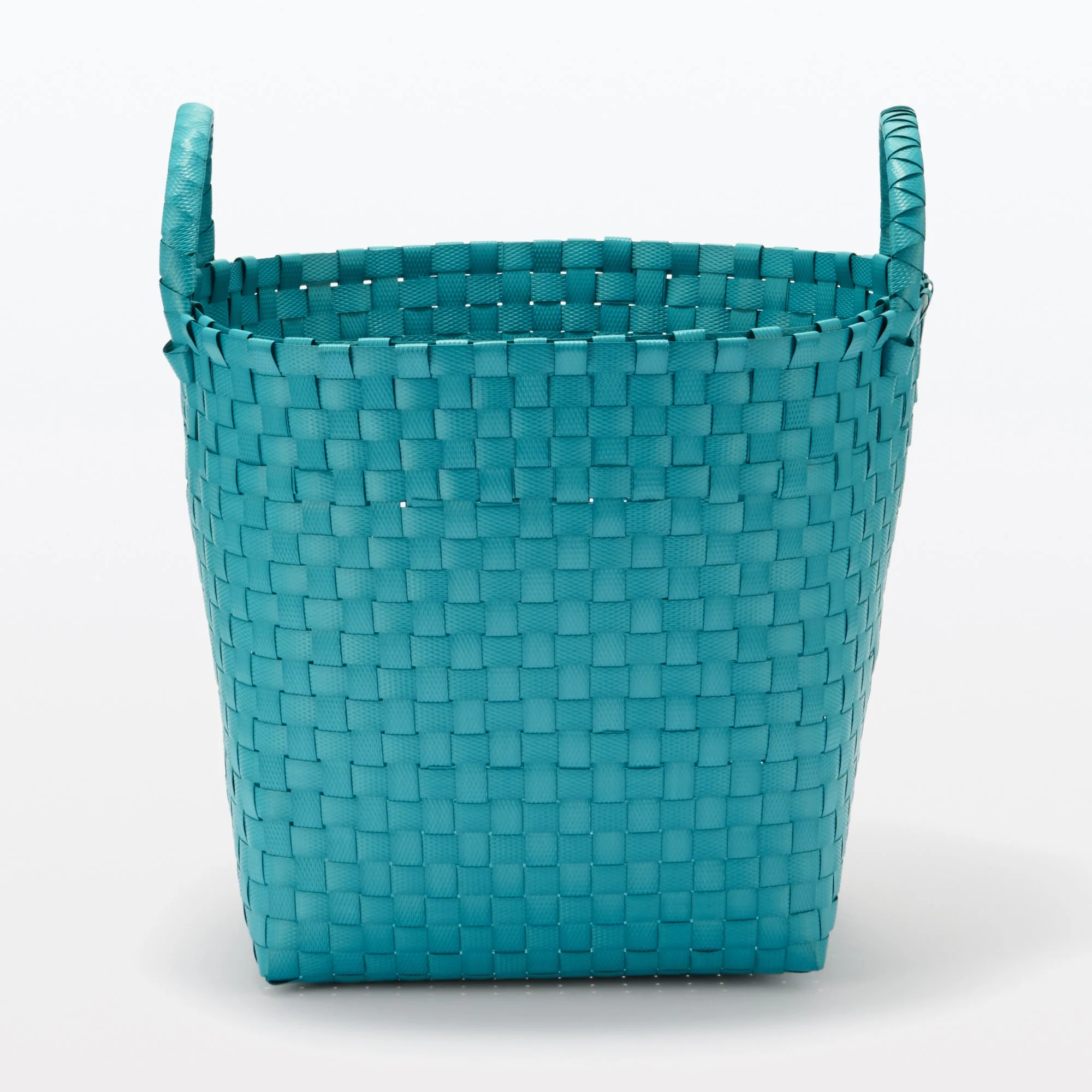 Recycled Polypropylene Strap Weave Basket - Blue - Medium (dia. 13 x H9.8") - Image 3