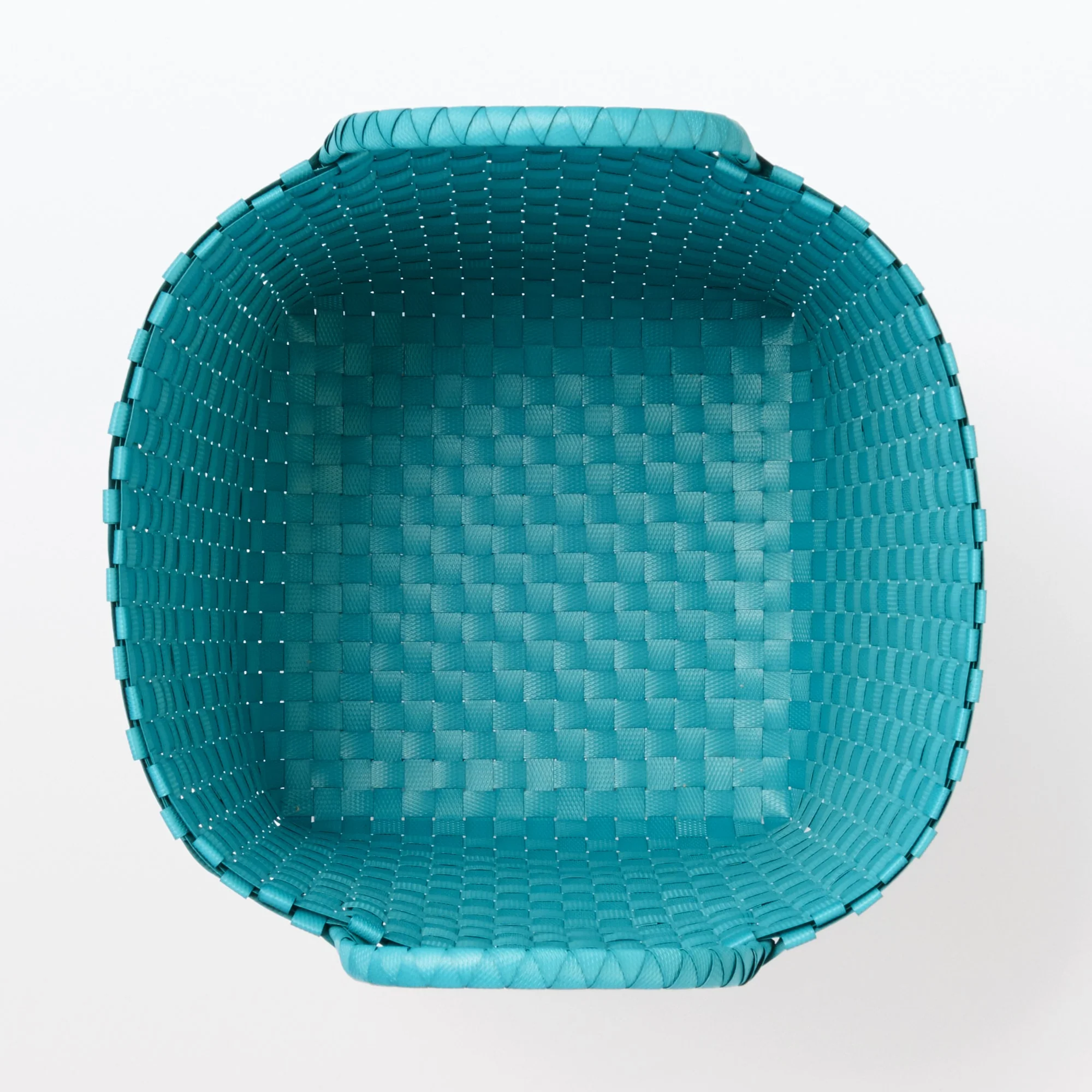 Recycled Polypropylene Strap Weave Basket - Blue - Medium (dia. 13 x H9.8") - Image 4