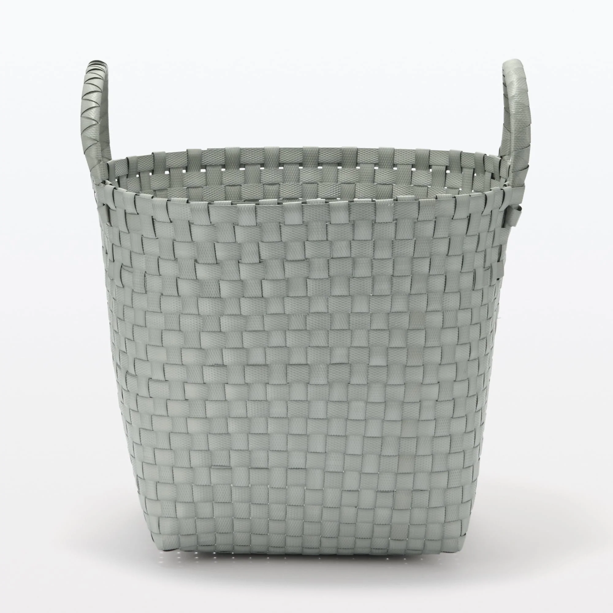 Recycled Polypropylene Strap Weave Basket - Gray - Medium (dia. 13 x H9.8") - Image 3