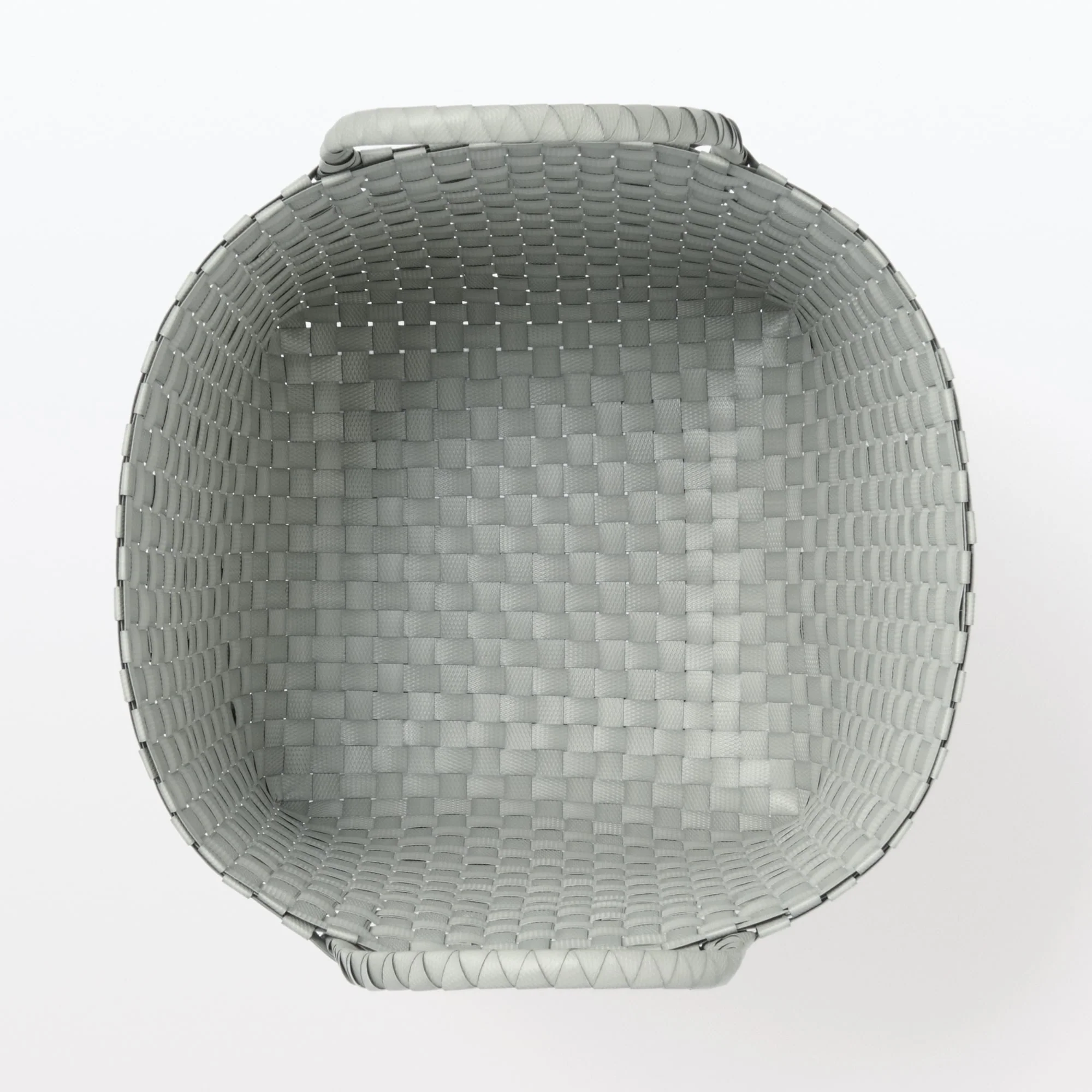 Recycled Polypropylene Strap Weave Basket - Gray - Medium (dia. 13 x H9.8") - Image 4