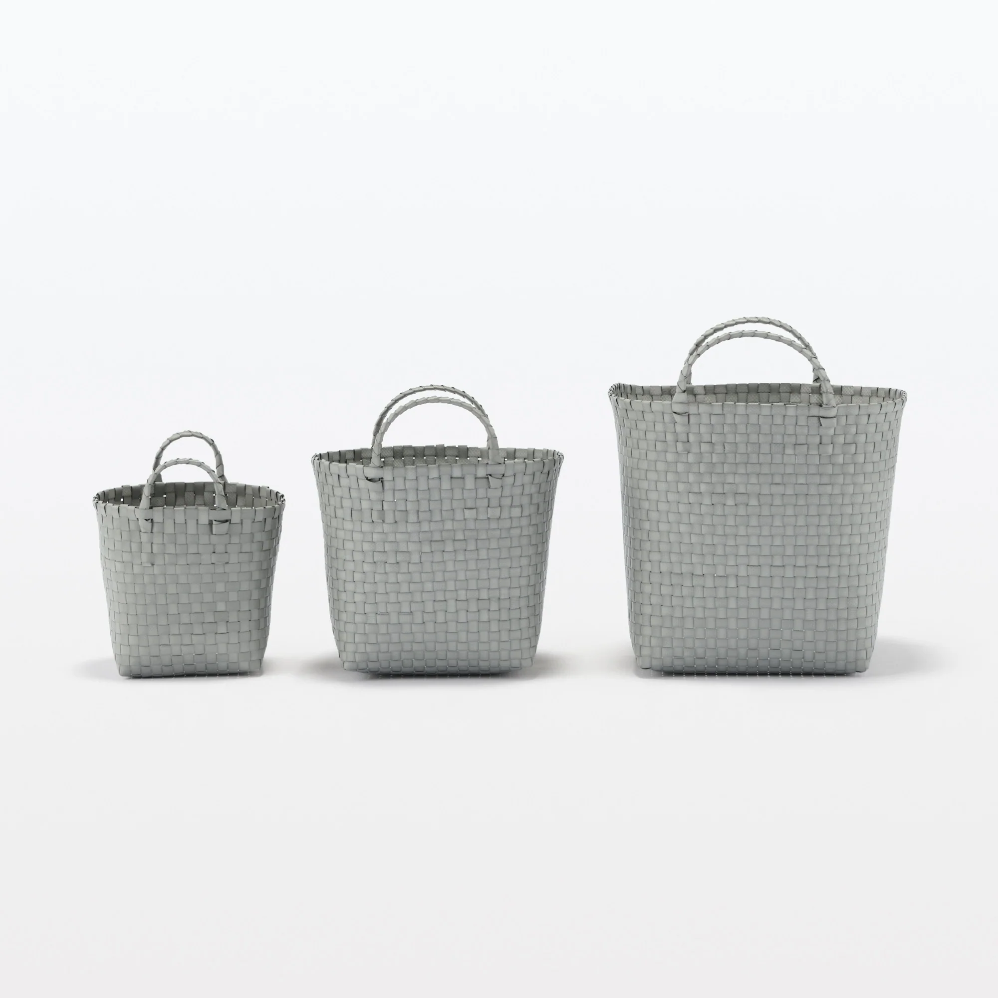 Recycled Polypropylene Strap Weave Basket - Gray - Medium (dia. 13 x H9.8") - Image 7