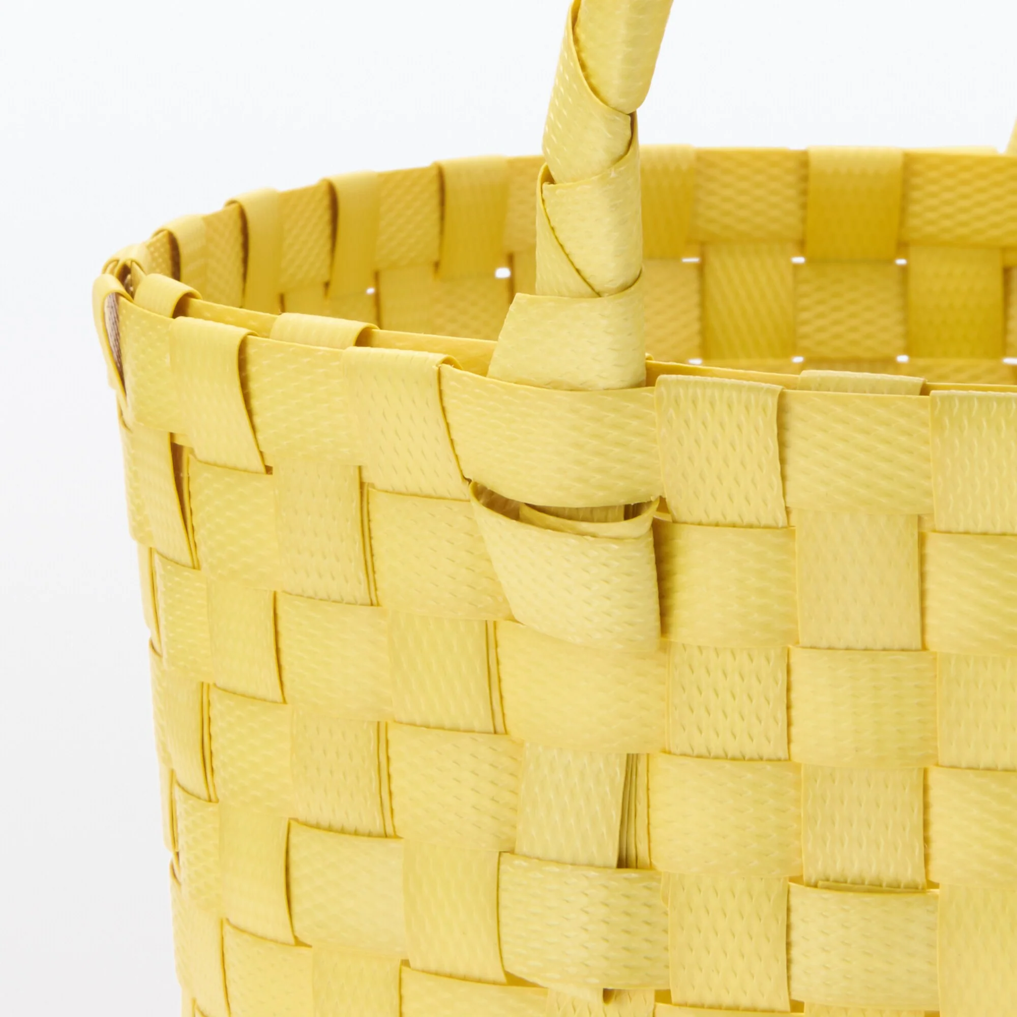 Recycled Polypropylene Strap Weave Basket - Yellow - Small (dia. 9.8 x H7.9") - Image 5