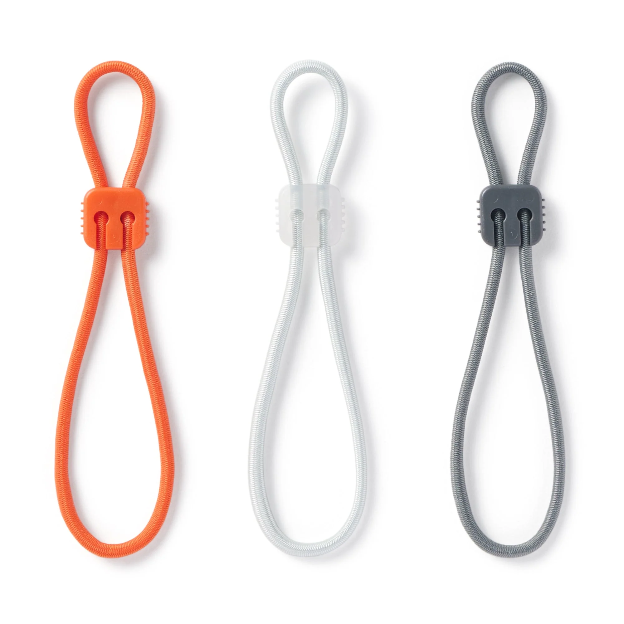 Rubber Tie-Down Strap 3 Pack - Orange, Light Gray, Dark Gray