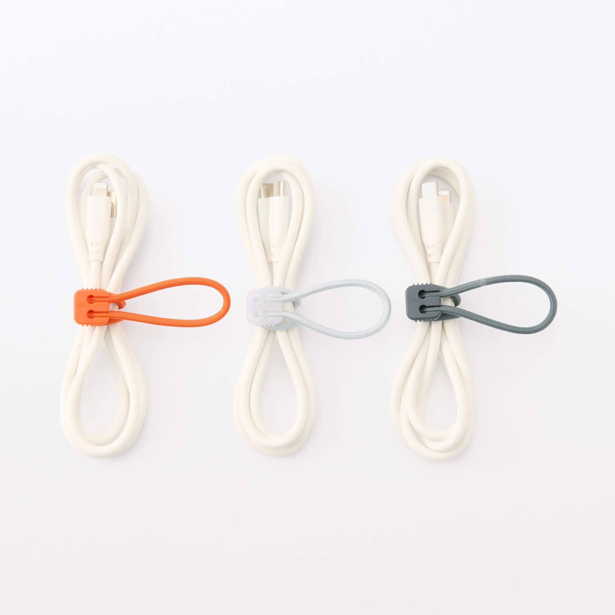Rubber Tie-Down Strap 3 Pack - Orange, Light Gray, Dark Gray - Image 5