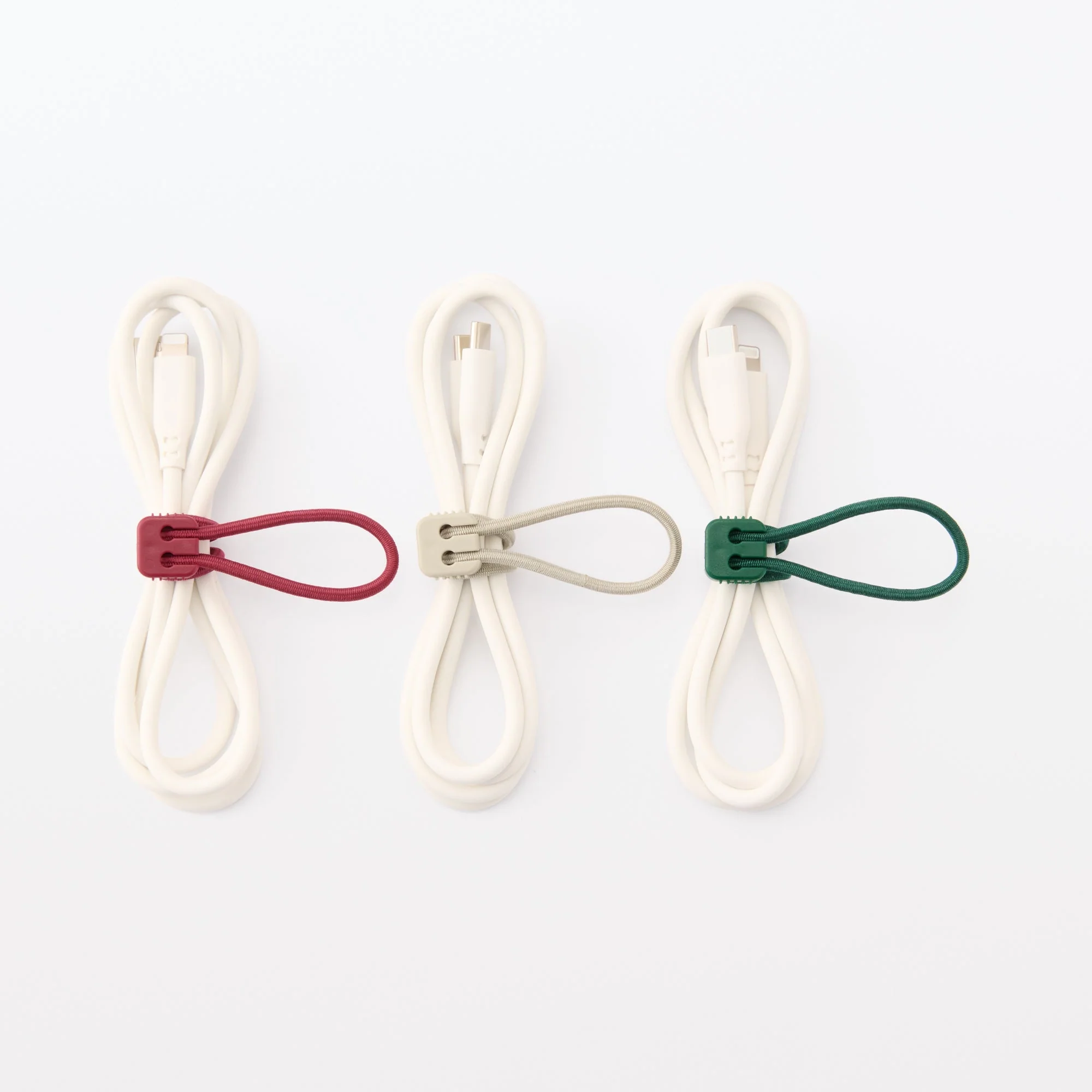 Rubber Tie-Down Strap 3 Pack - Red, Beige, Green - Image 4
