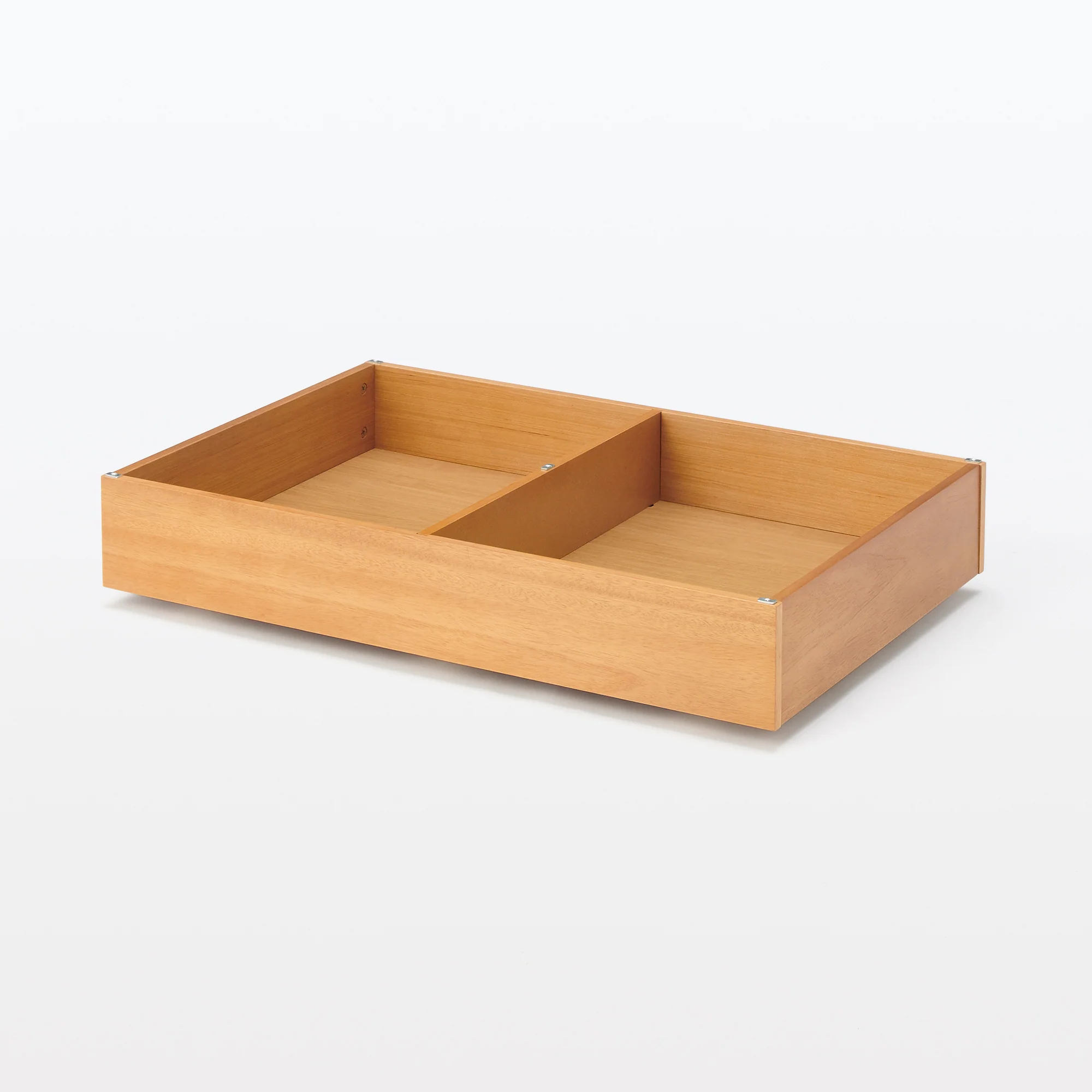 [HD] Rubberwood Wooden Bed Storage Box with Divider - Image 3
