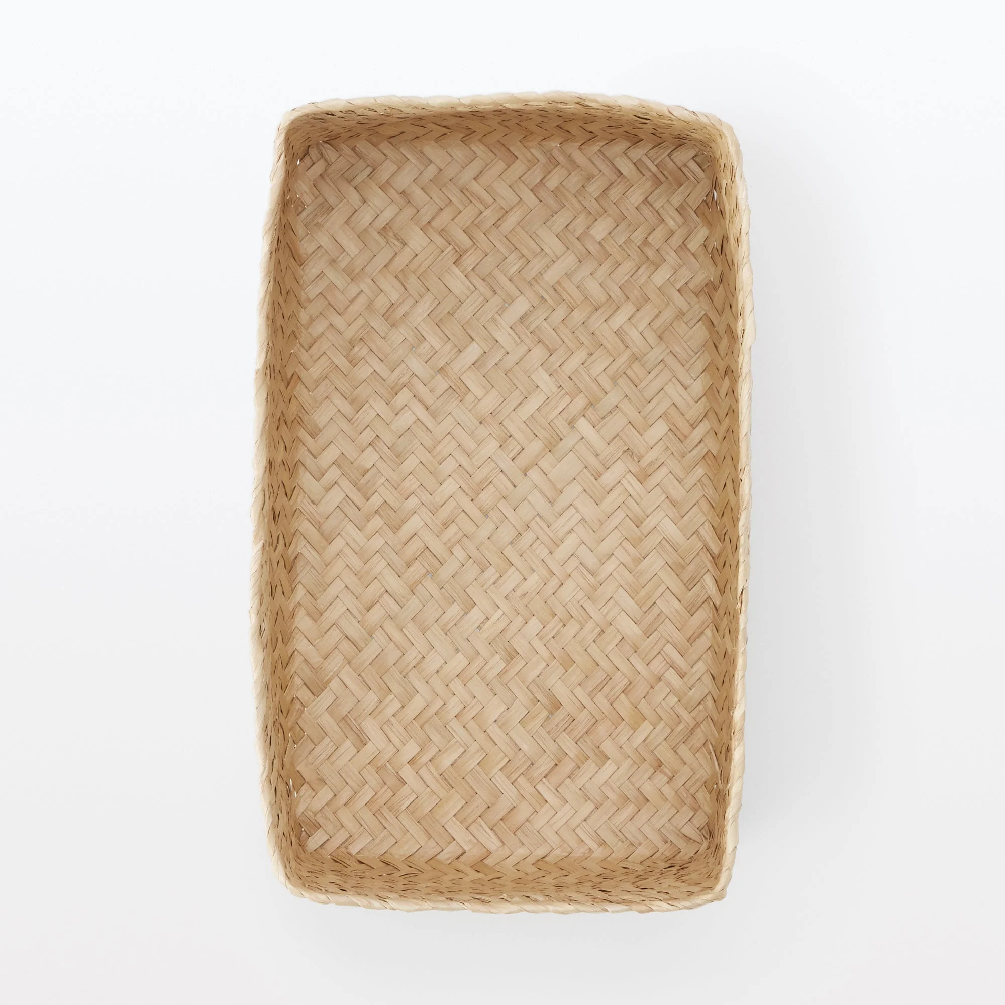 Seagrass Organizer Herringbone Rectangular Basket - Large (W5.9 x D9.8 x H4.7") - Image 4