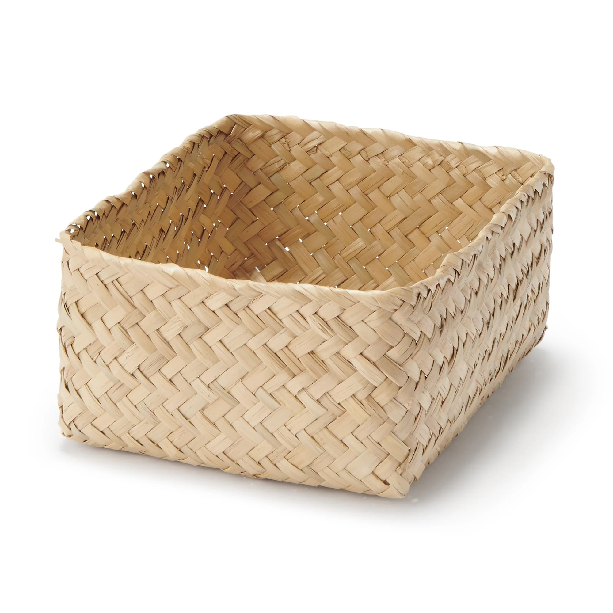 Seagrass Organizer Herringbone Rectangular Basket - Small (W4.9 x D5.9 x H2.8")