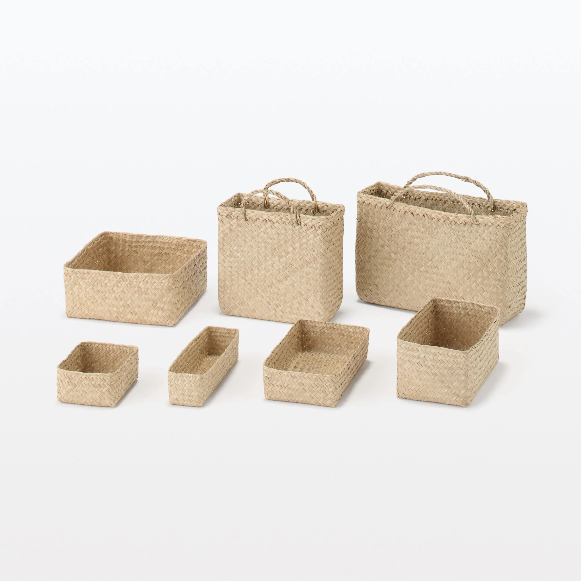 Seagrass Organizer Herringbone Rectangular Basket - Small (W4.9 x D5.9 x H2.8") - Image 8