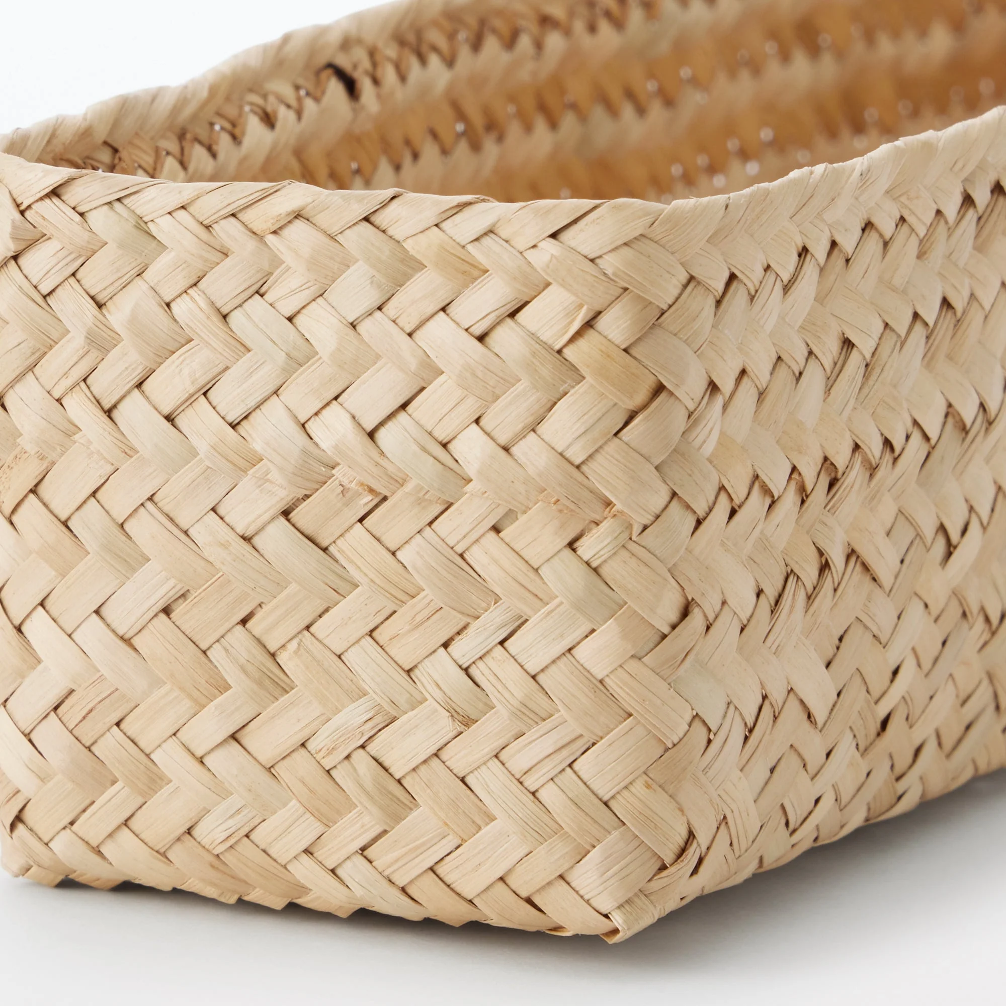 Seagrass Organizer Herringbone Rectangular Half Basket - Medium (W3.0 x D9.8 x H2.8") - Image 6