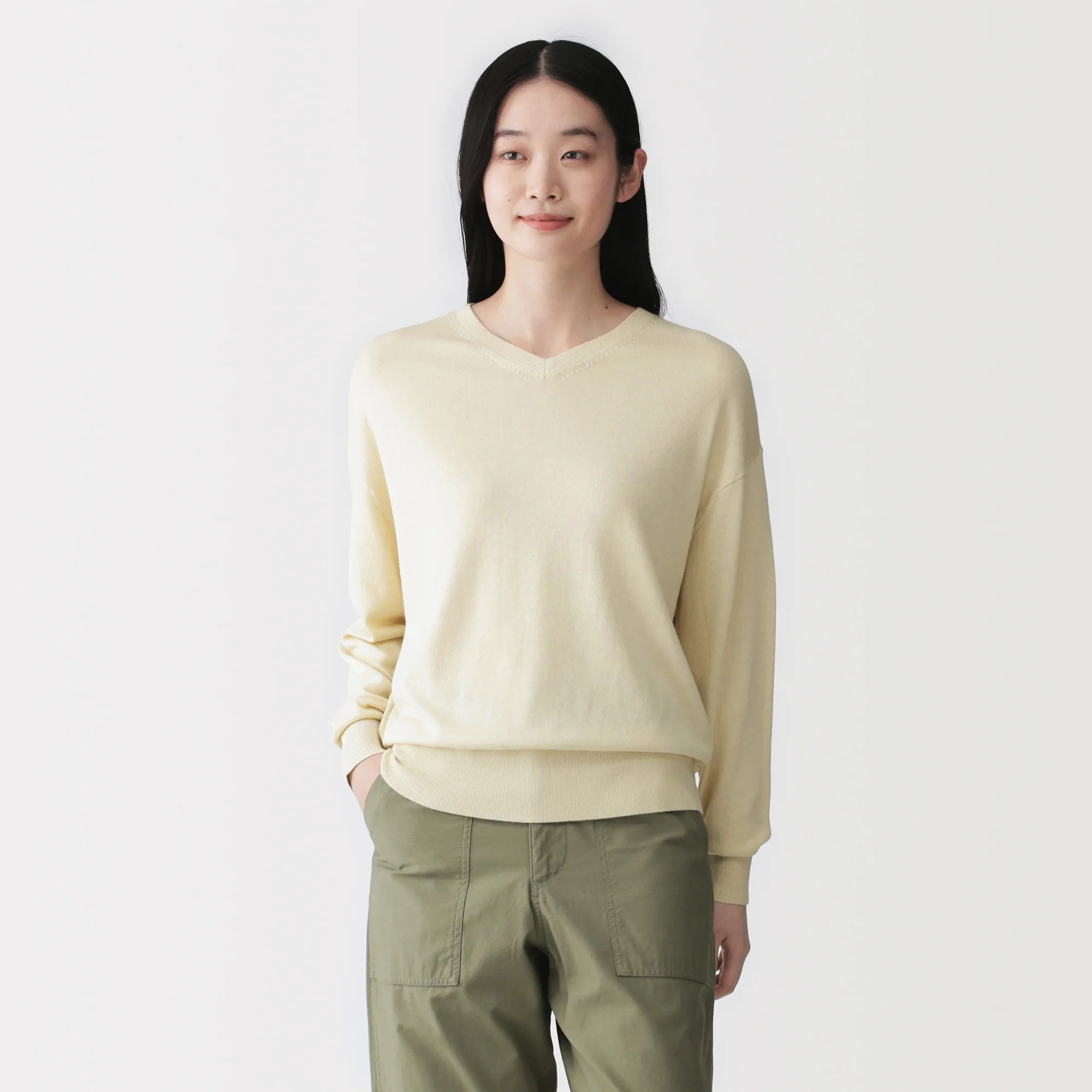 Soy Fiber Blend V-Neck Sweater - Image 17