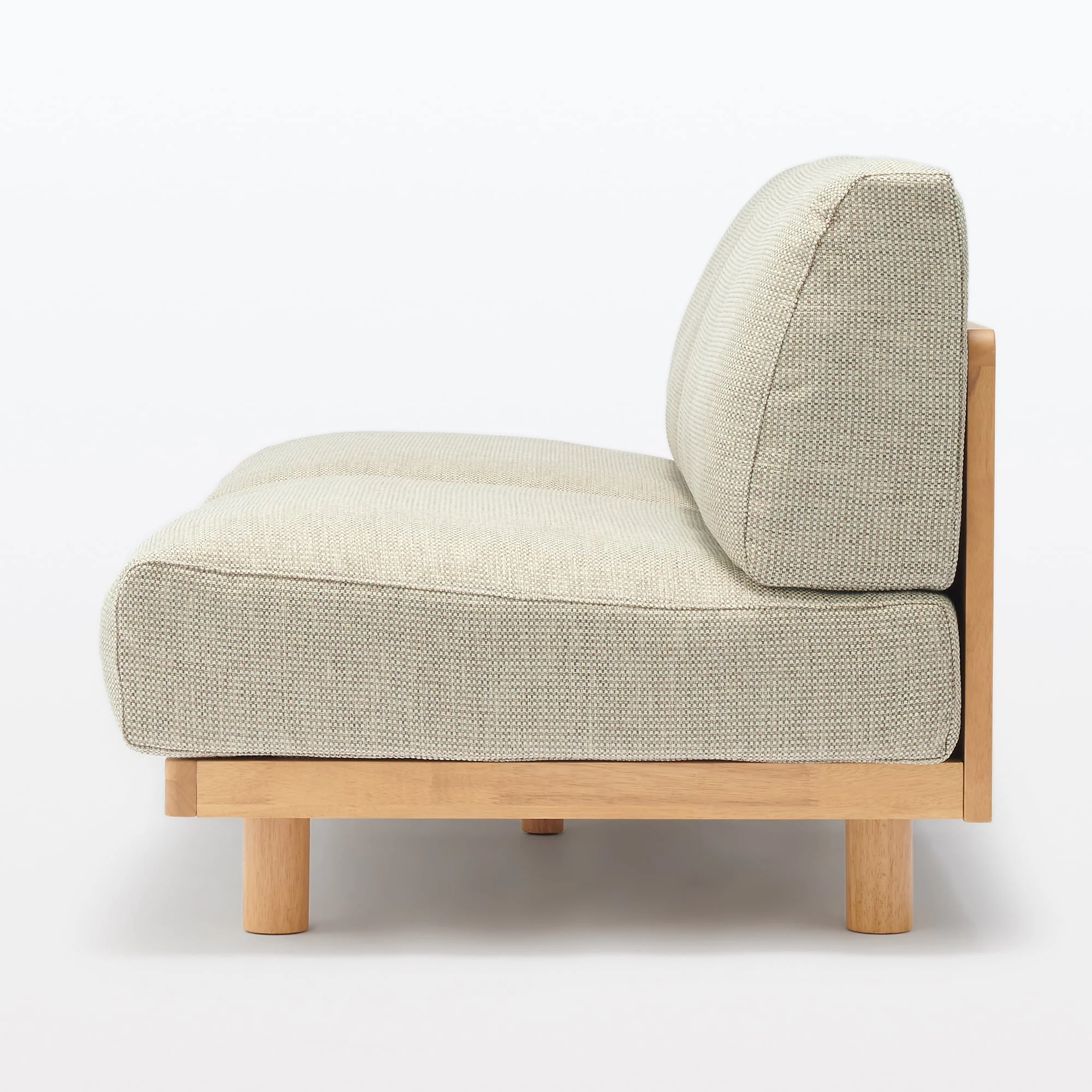 [HD] Spacious Armless Sofa Beige 3 Seater - Image 4