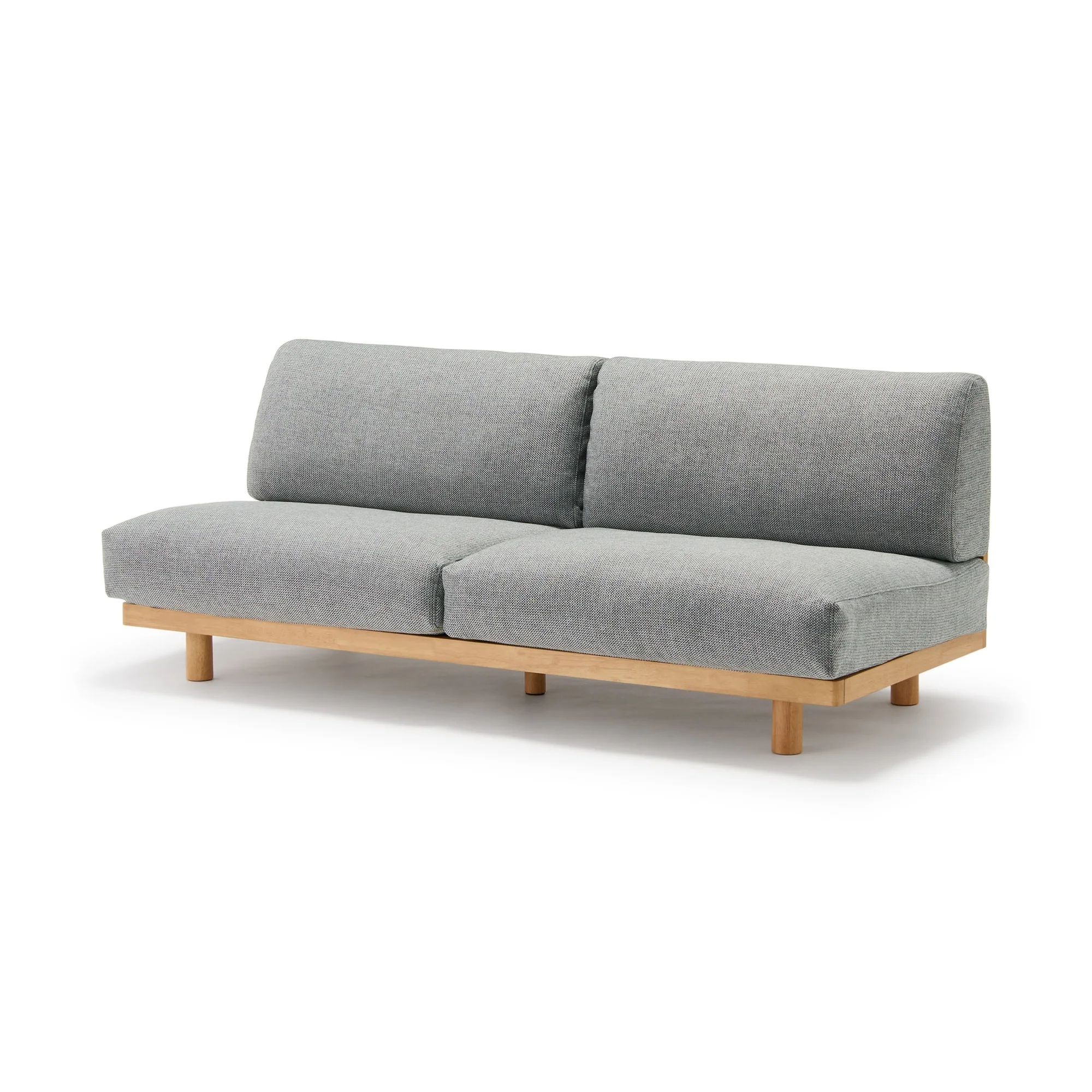 [HD] Spacious Armless Sofa Gray 2 Seater