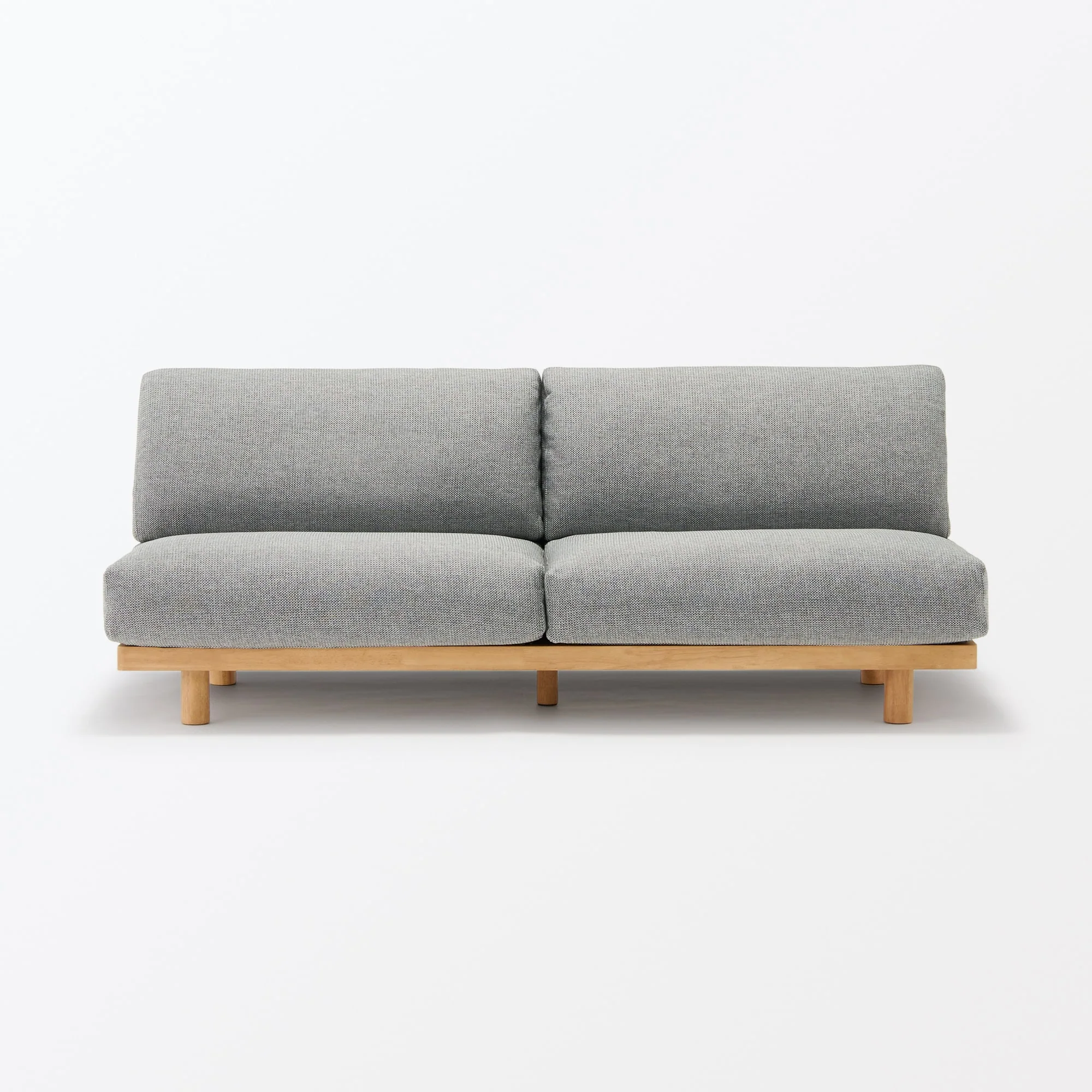 [HD] Spacious Armless Sofa Gray 2 Seater - Image 3