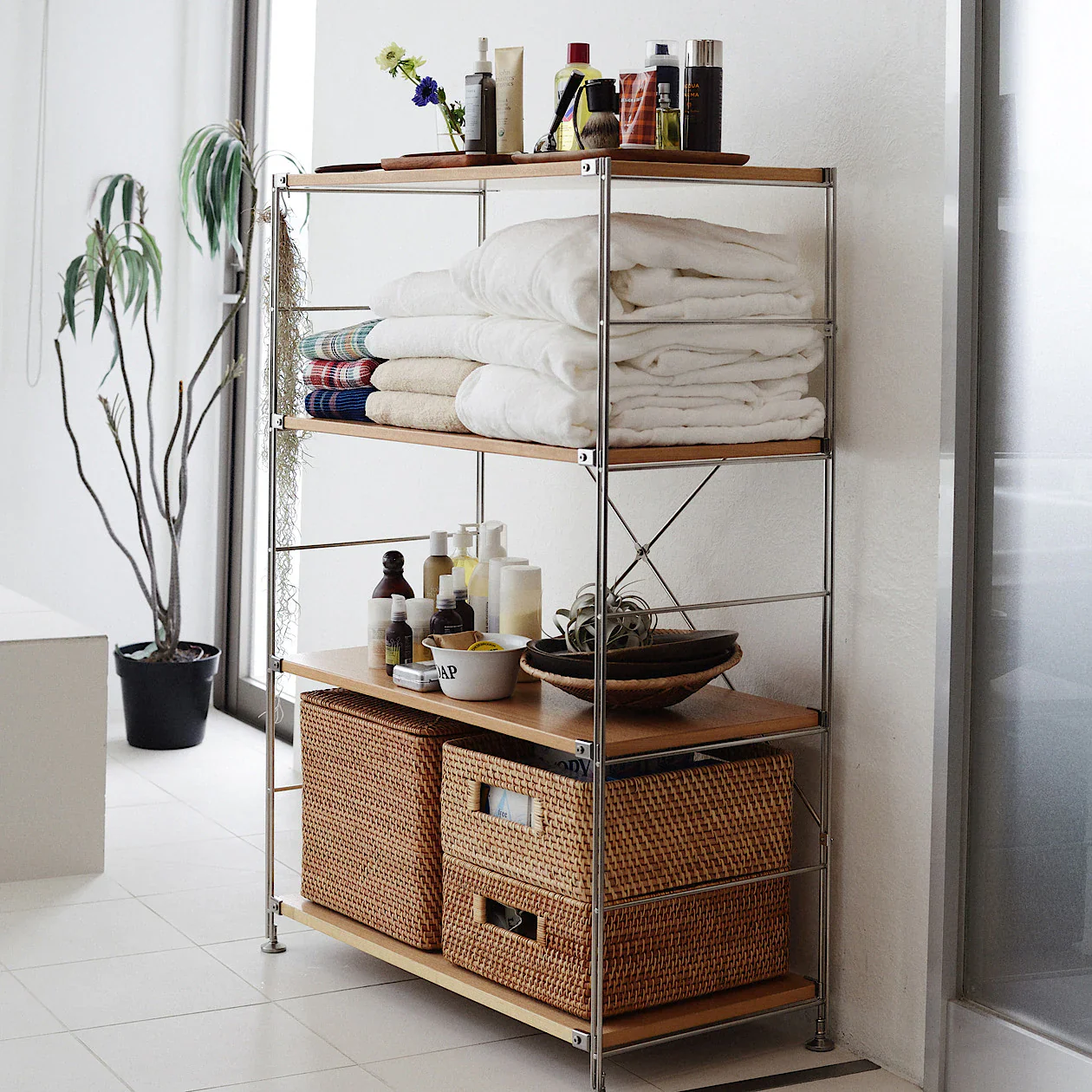 SUS Shelving Unit - Oak - Wide - Medium - Image 2