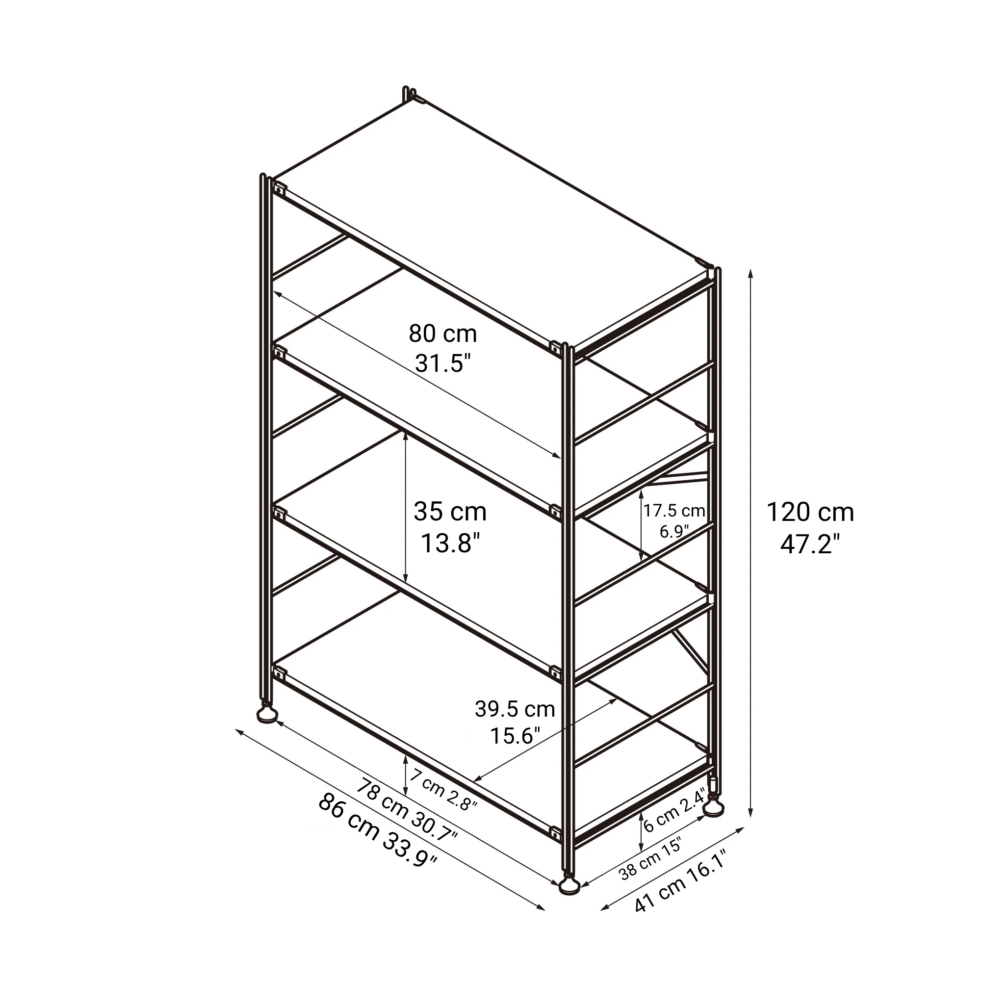 SUS Shelving Unit - Oak - Wide - Medium - Image 7