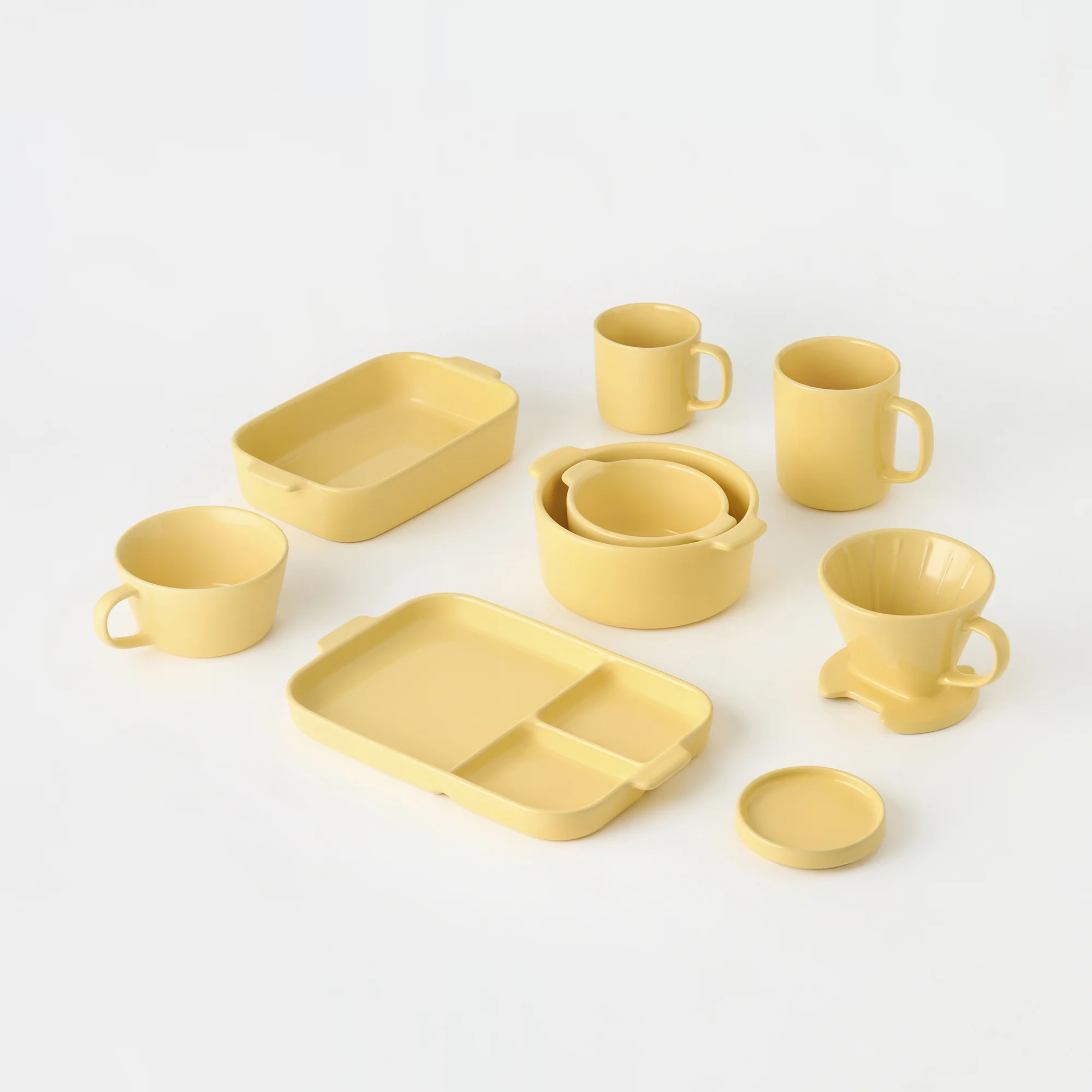 Stoneware Mini Cocotte Bowl (Dia. 4.5") - Light Yellow - Image 4