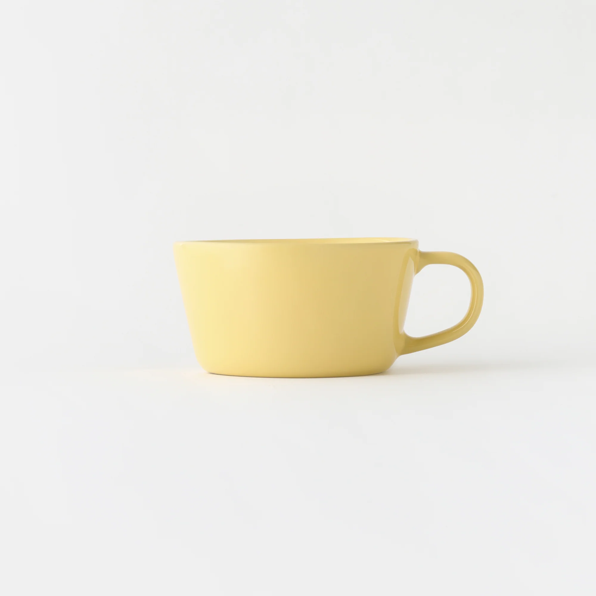 Stoneware Cereal Mug Cup - Light Yellow - Image 2