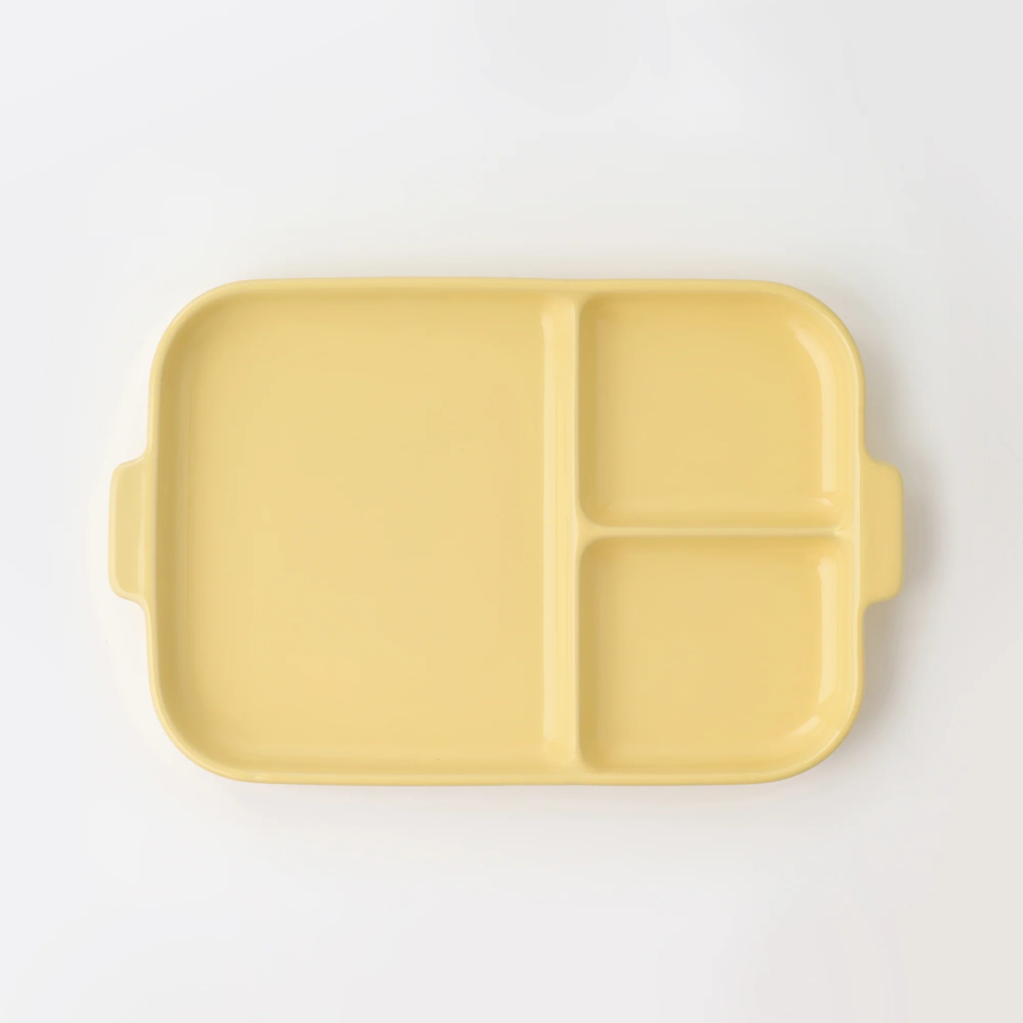 Stoneware Divided Plate - Light Yellow - Image 2
