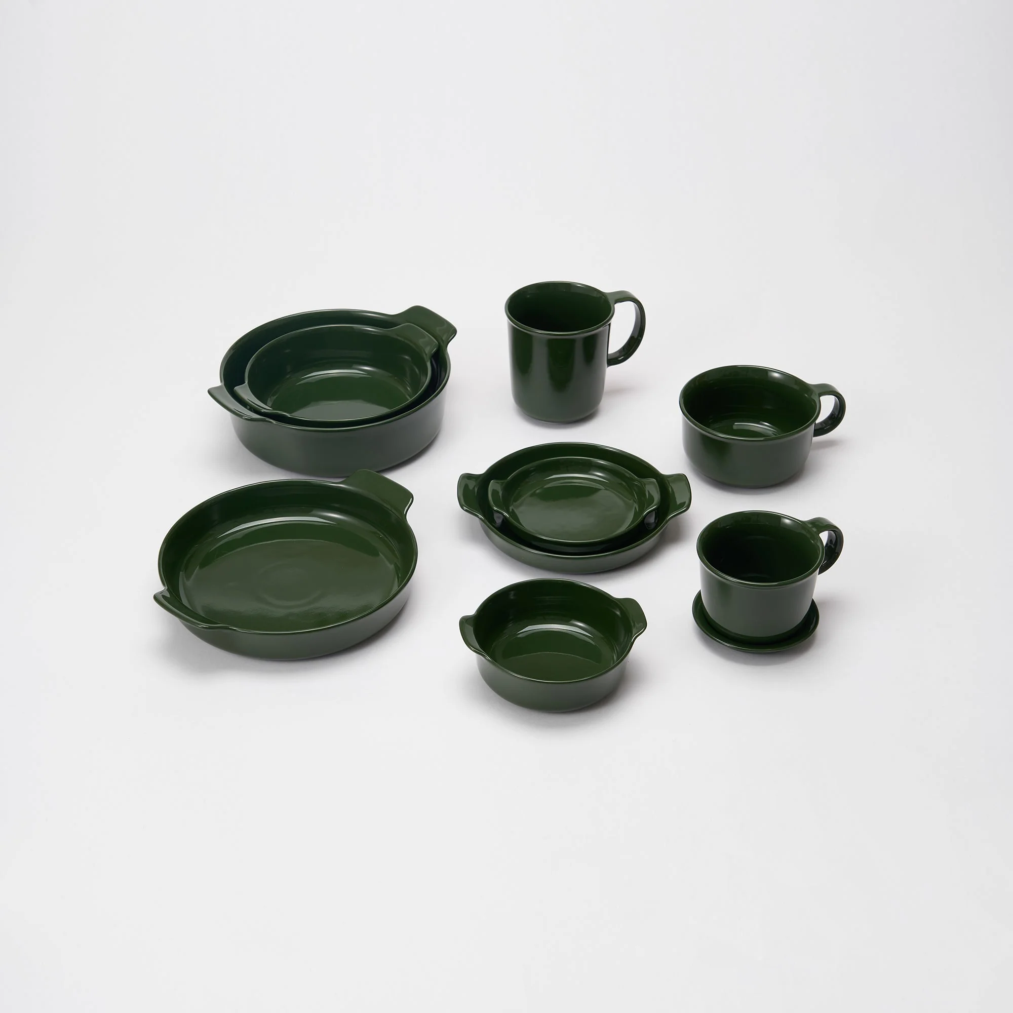 Stoneware Soup Mug Cup - Dark Green - Image 9