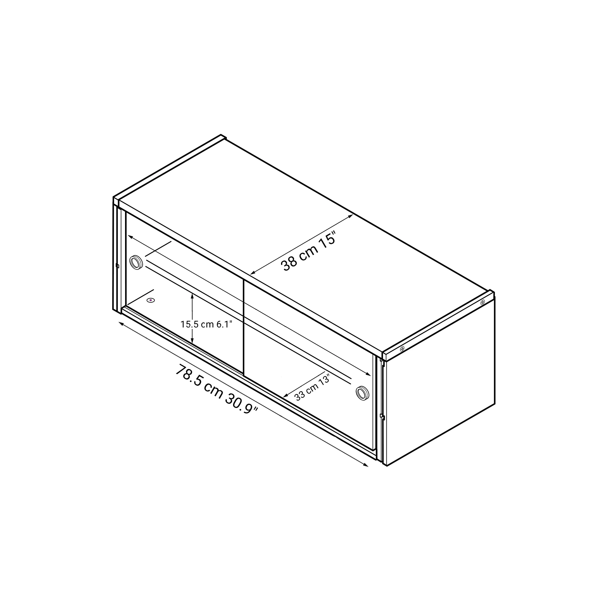 SUS Shelving Unit - Box with Glass Door - Oak - Image 13