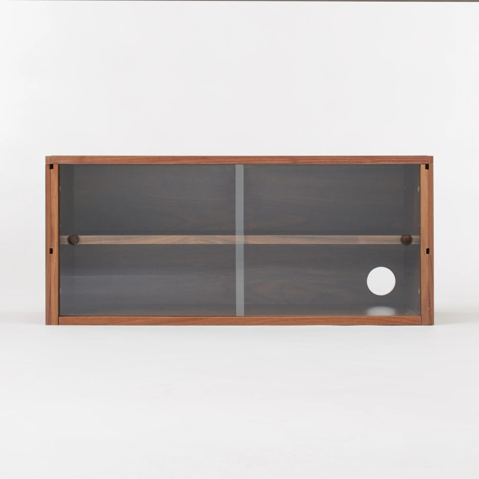 SUS Shelving Unit Box with Glass Door - Walnut - Image 3