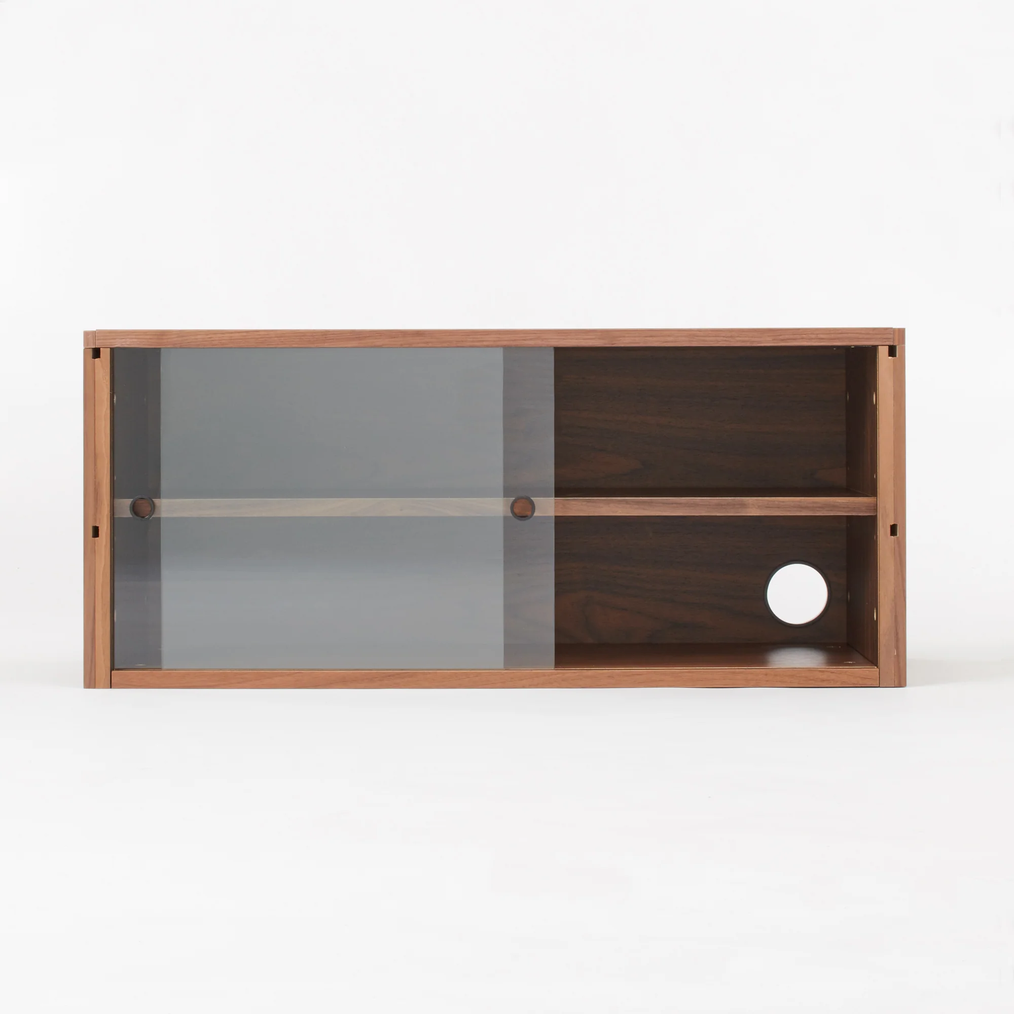 SUS Shelving Unit Box with Glass Door - Walnut - Image 8