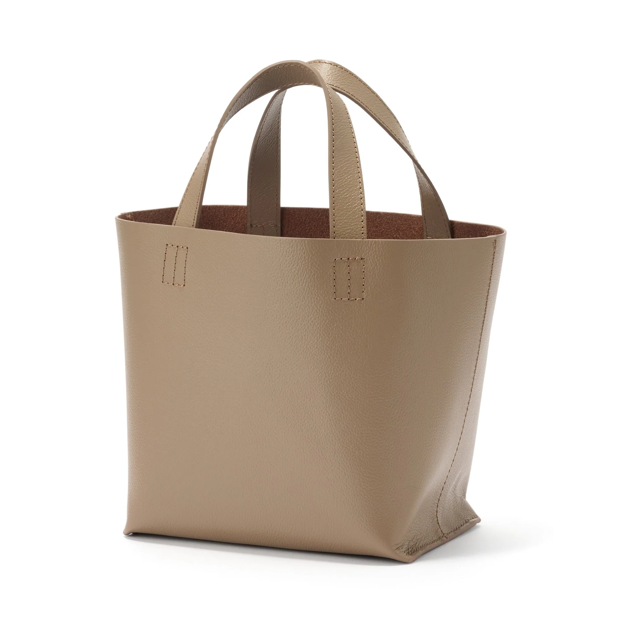 Tanned Leather Mini Tote Bag - Image 2