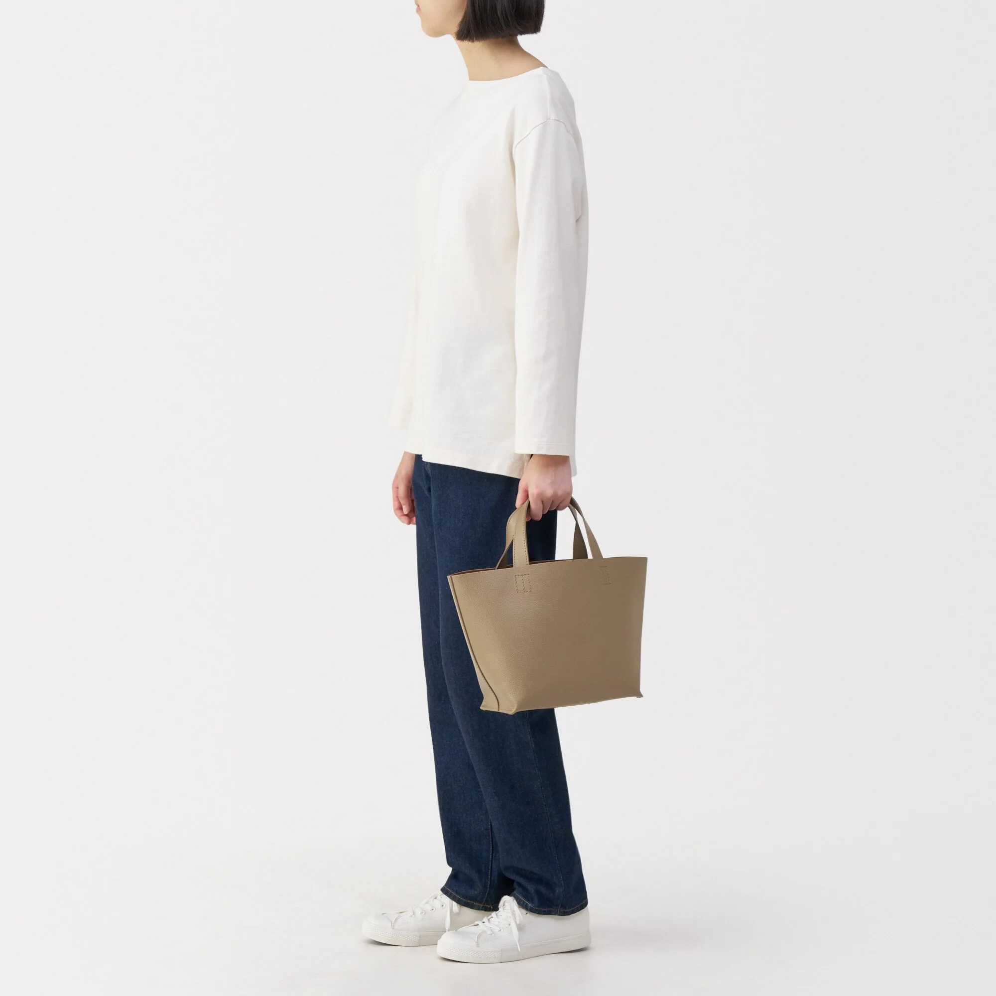 Tanned Leather Mini Tote Bag - Image 3