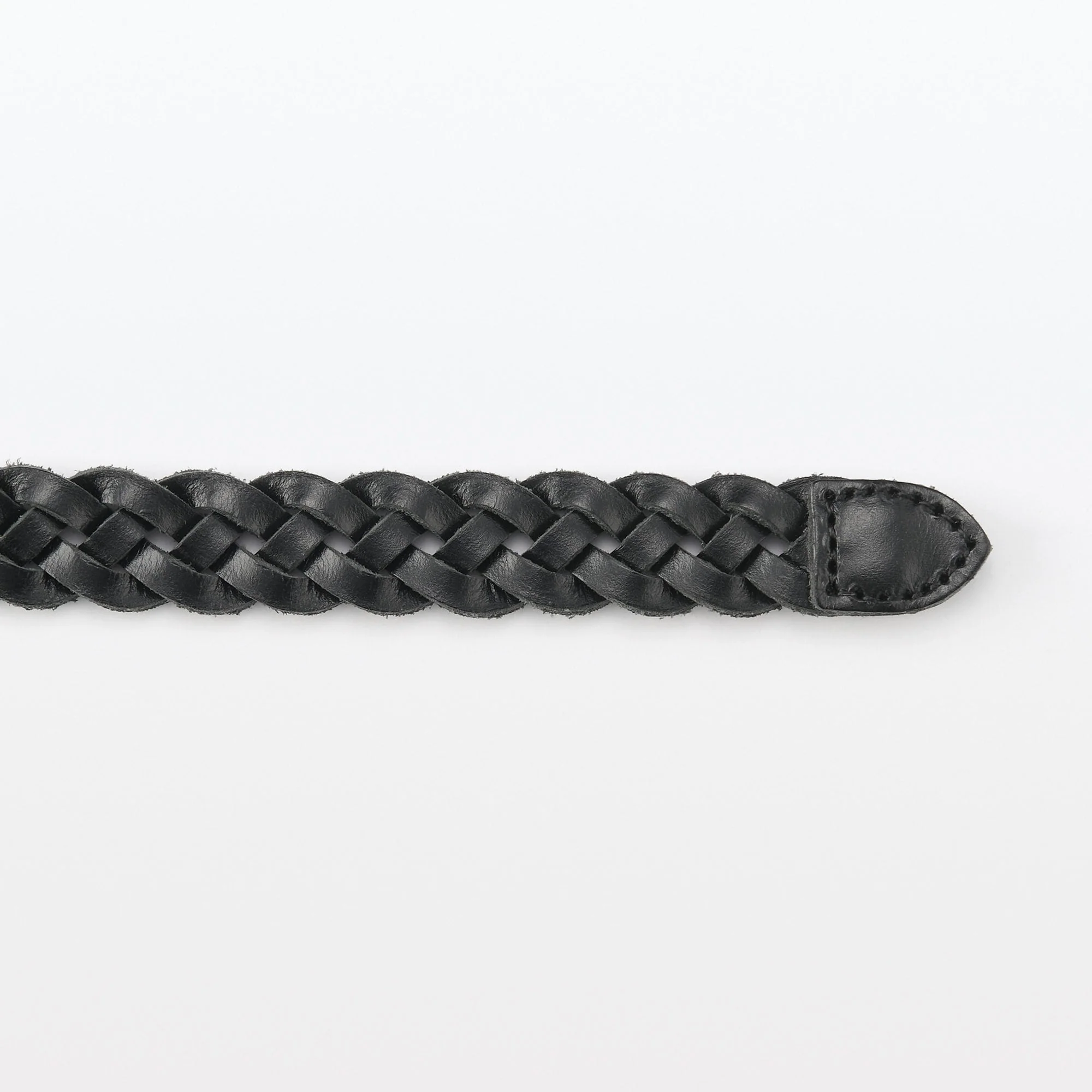 Vegetable Tannin Leather Hand-Knitted Skinny Belt - Image 4