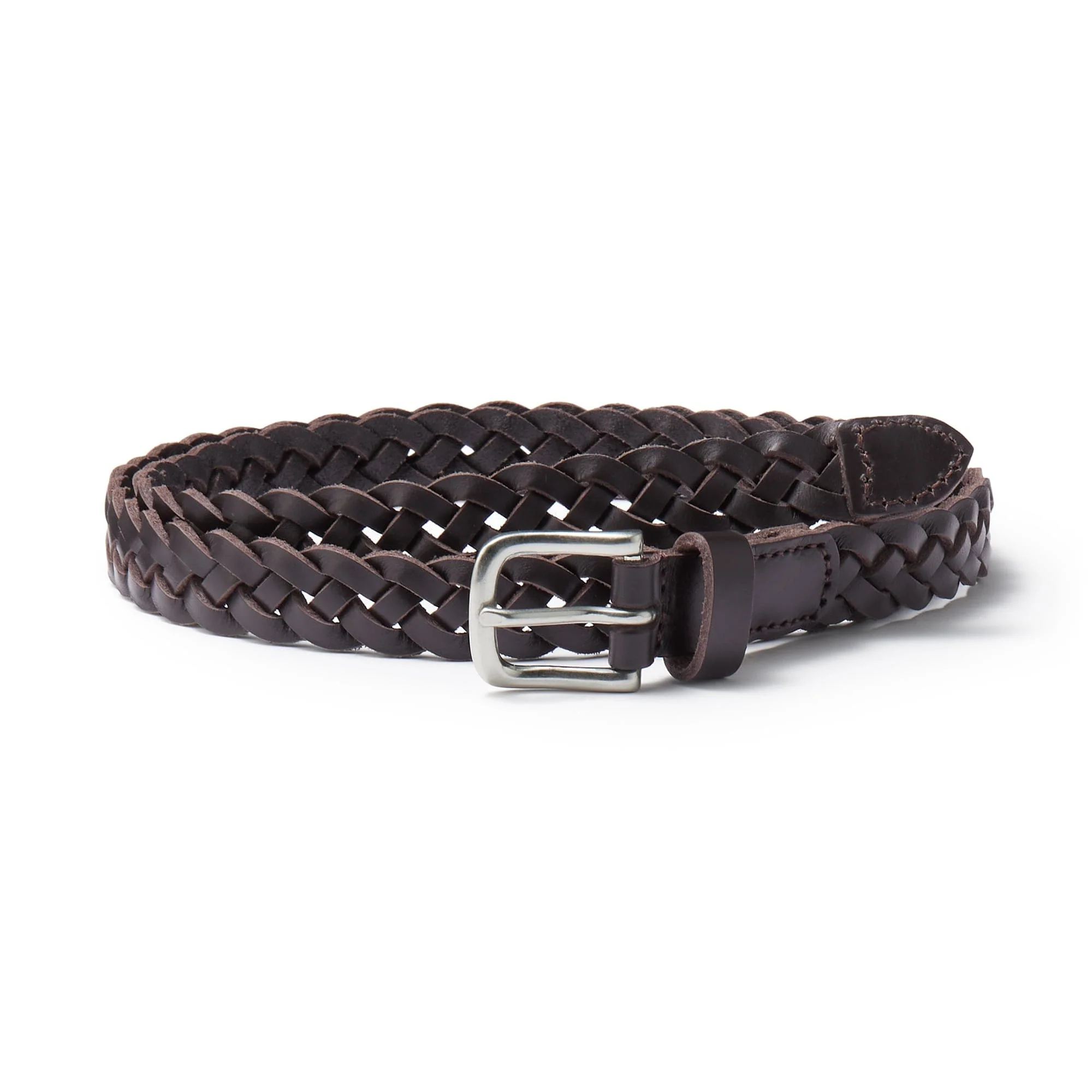 Vegetable Tannin Leather Hand-Knitted Skinny Belt - Image 6