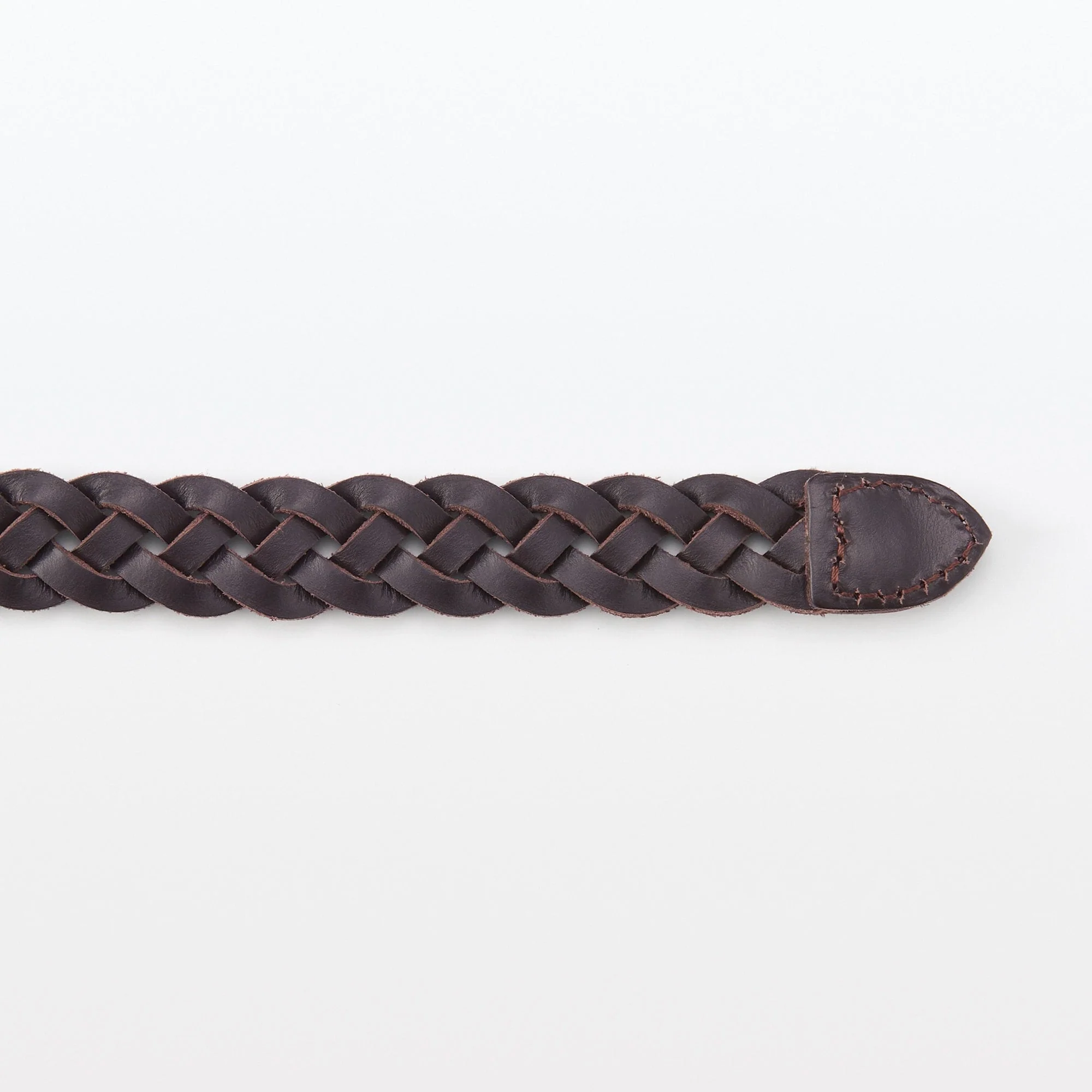 Vegetable Tannin Leather Hand-Knitted Skinny Belt - Image 9