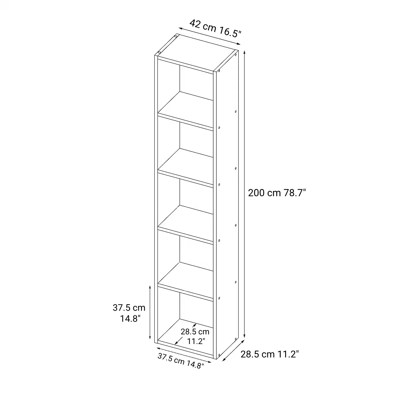 Stacking Shelf - Walnut - 5 Tiers - Image 4