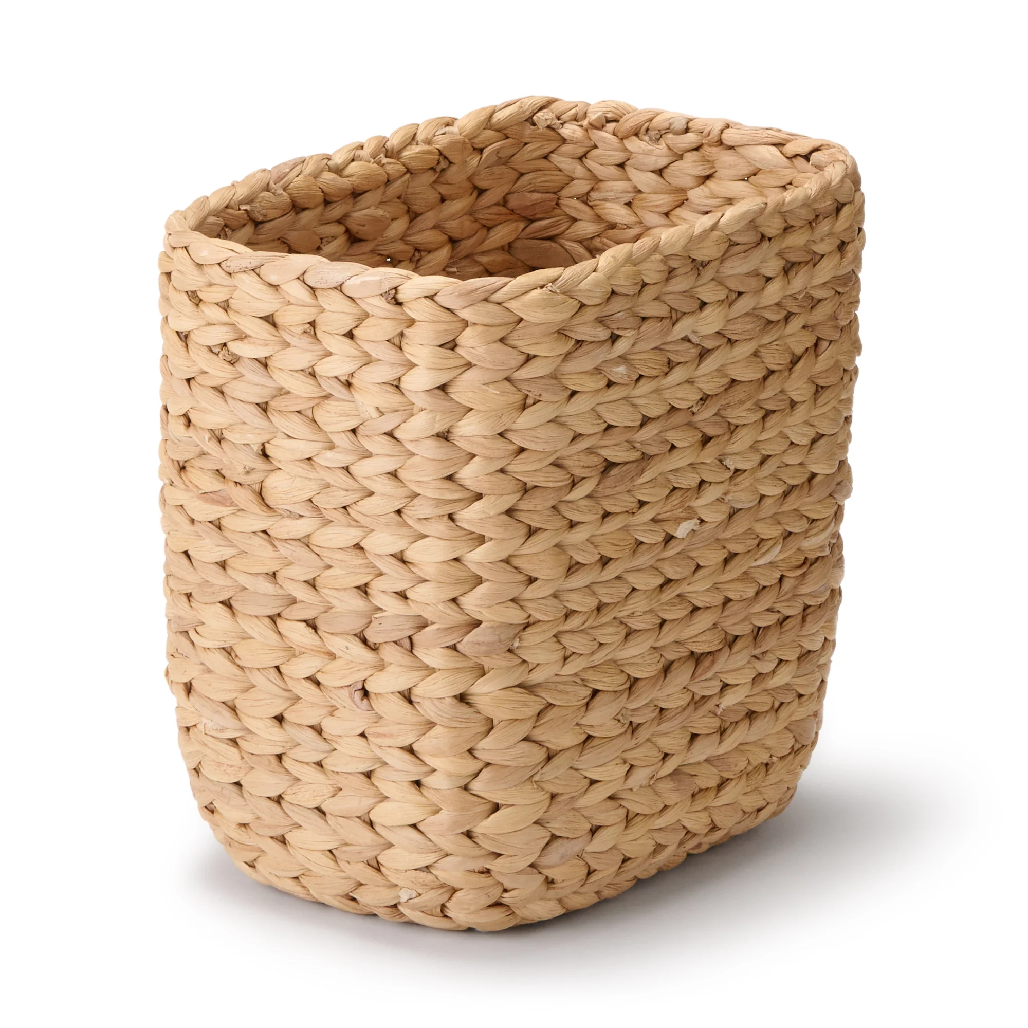 Water Hyacinth Basket - Rectangle - Large Half W6.7 x D9.1 x H9.4"